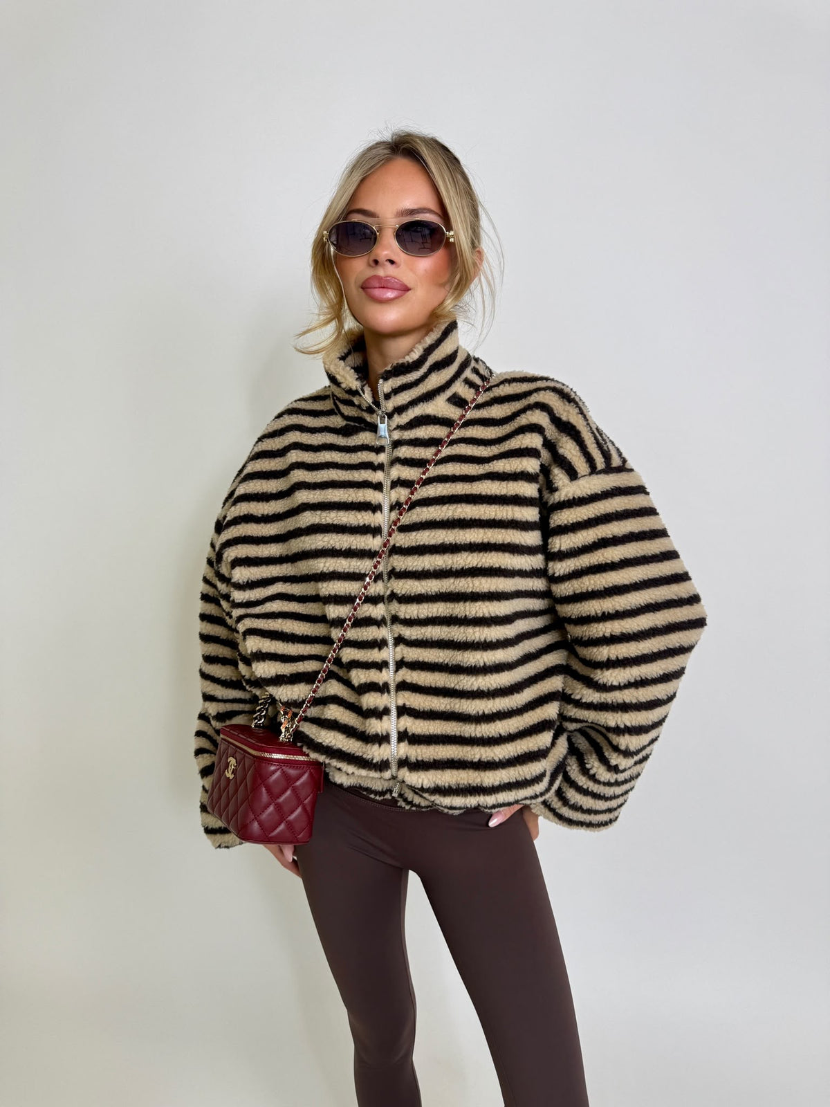 Stripe fleece - beige