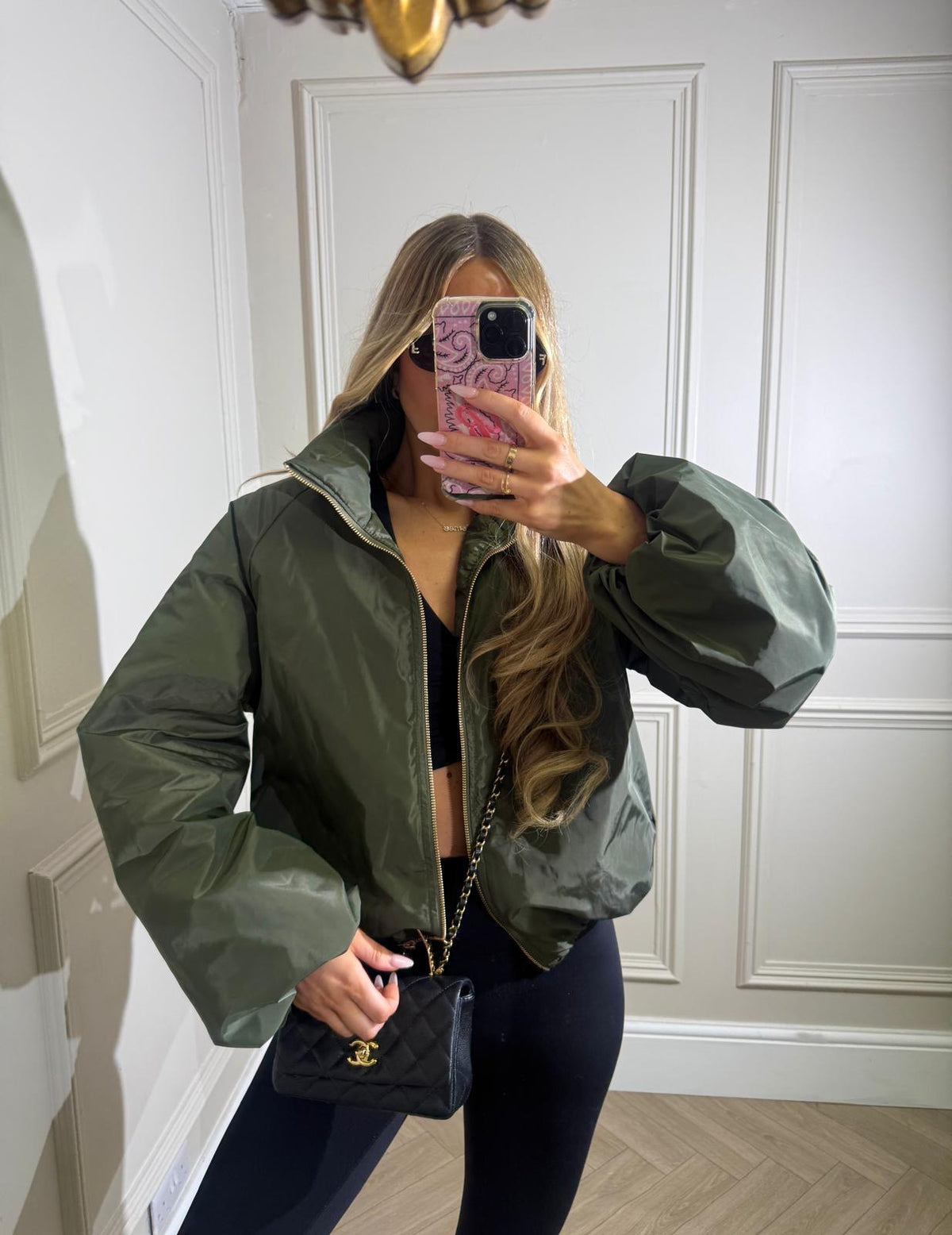 Gold zip jacket - khaki