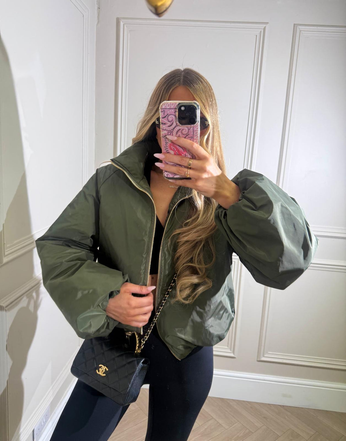 Gold zip jacket - khaki