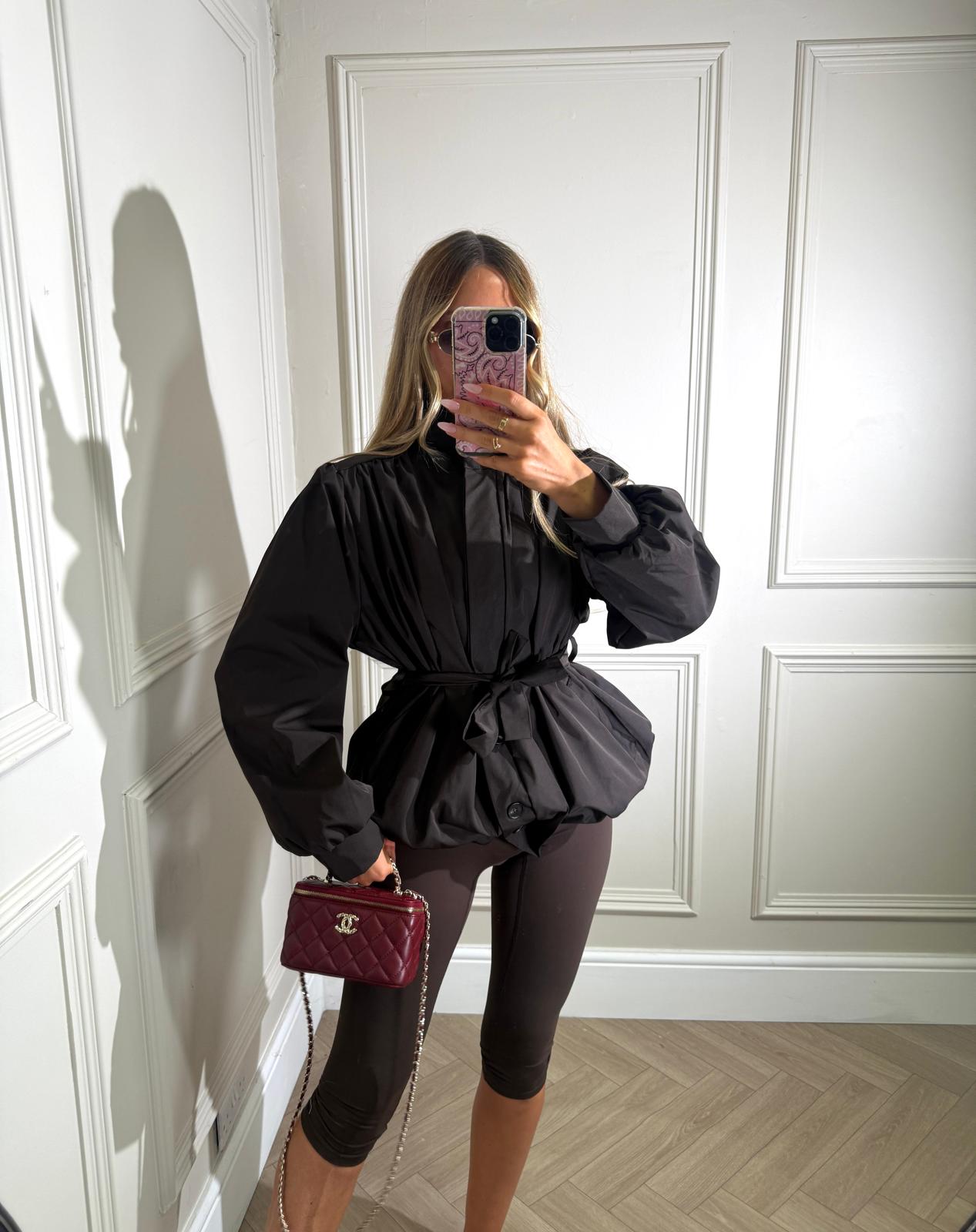 Belt trench jacket - chocolate
