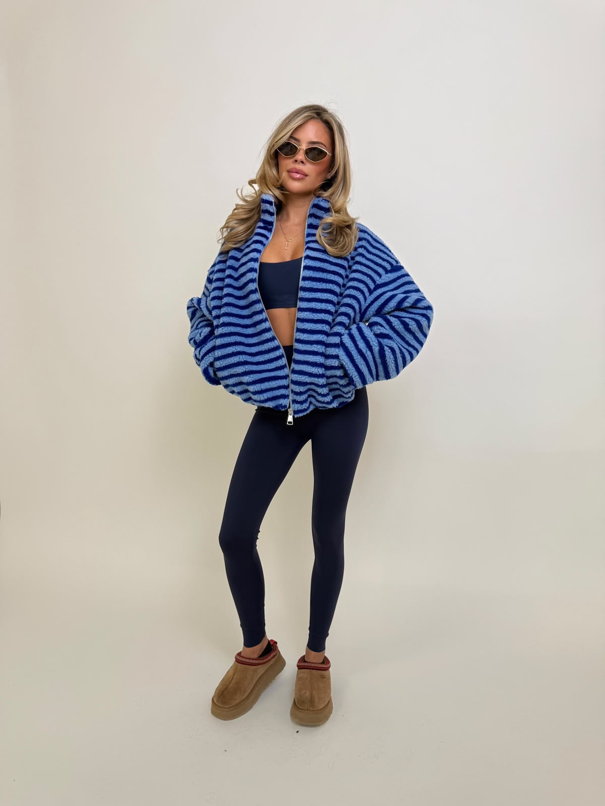 Stripe fleece - blue