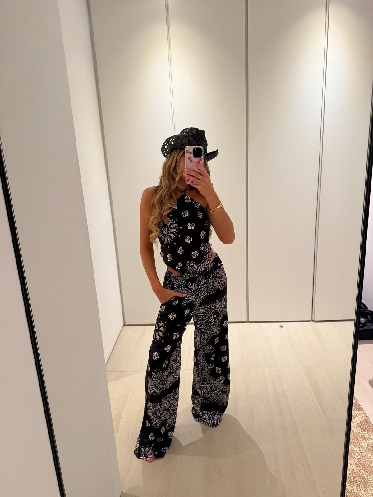 Bandana Trouser Set - Black