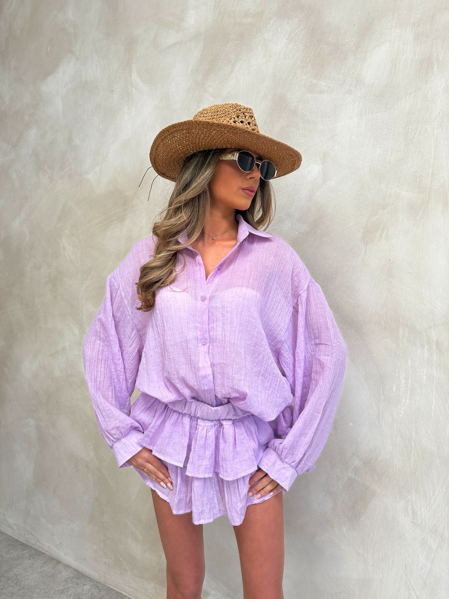 Freya two piece skort set - purple
