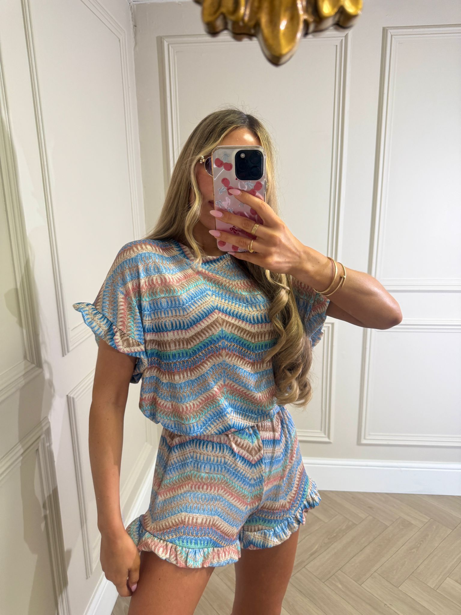 Frill pattern co-ord - blue