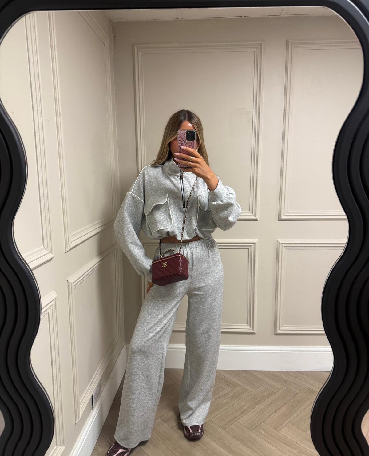 Contrast pocket tracksuit - Grey