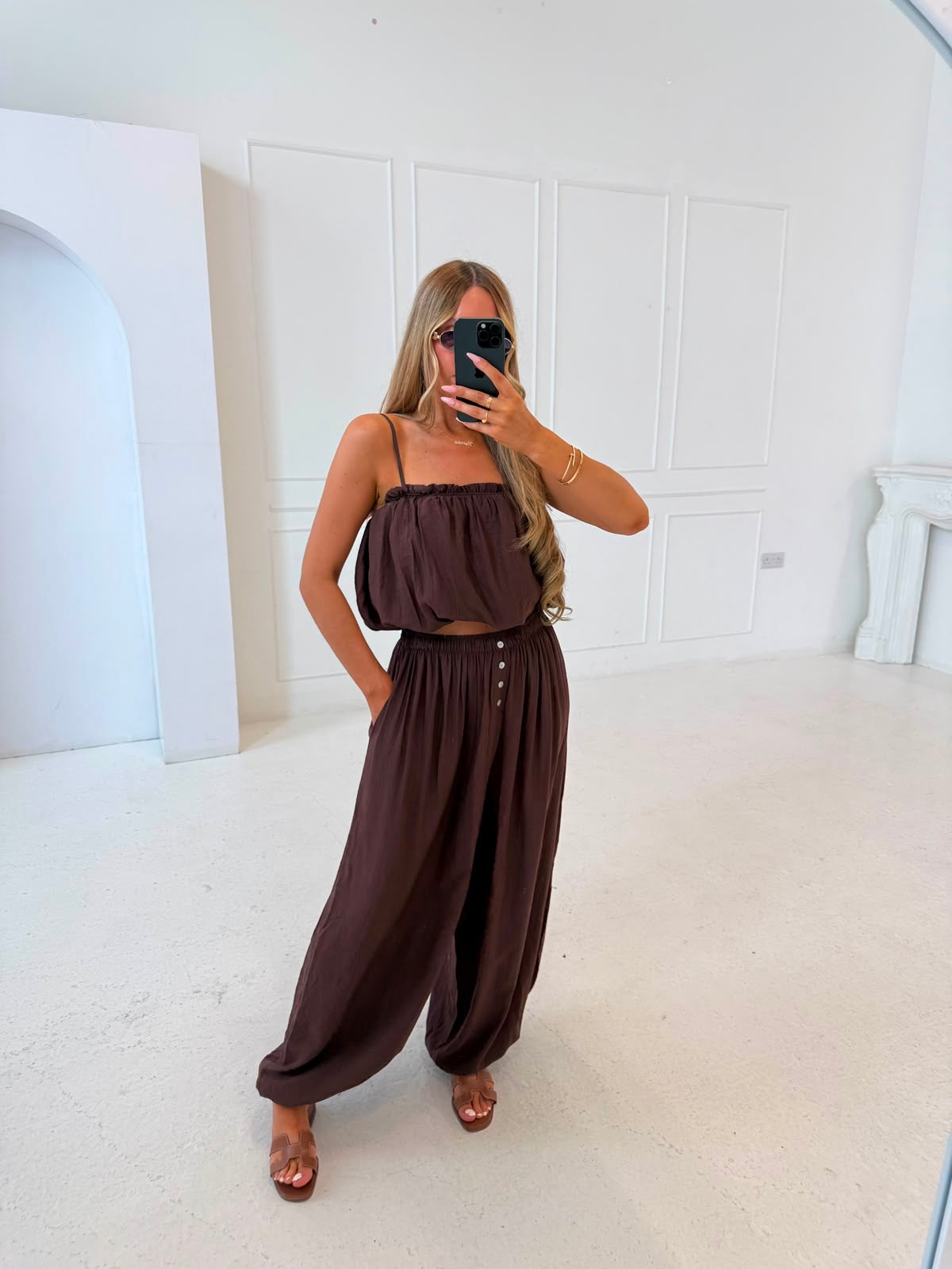 Harem trouser co-ord - brown