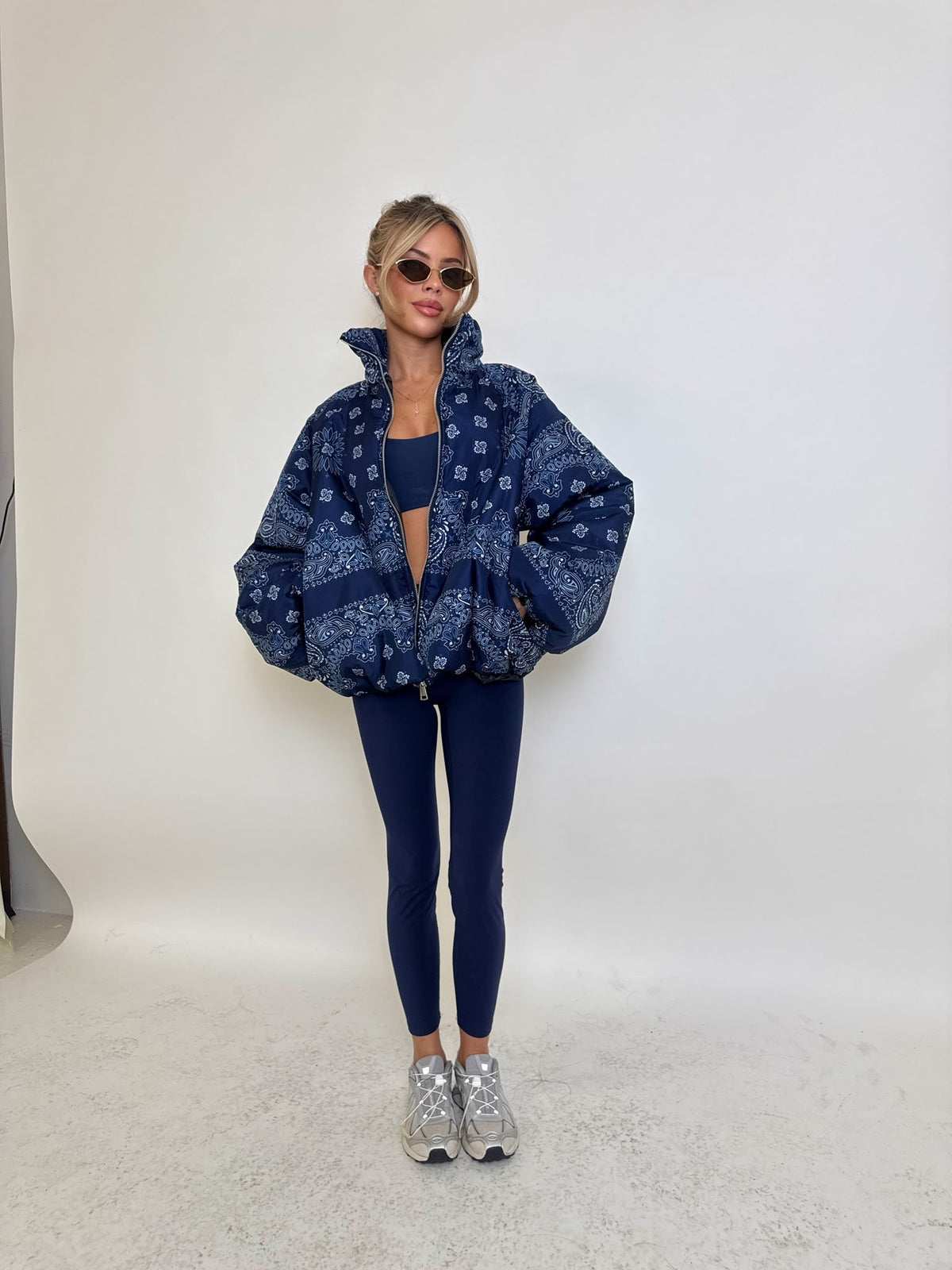 Bandana puffa jacket - navy