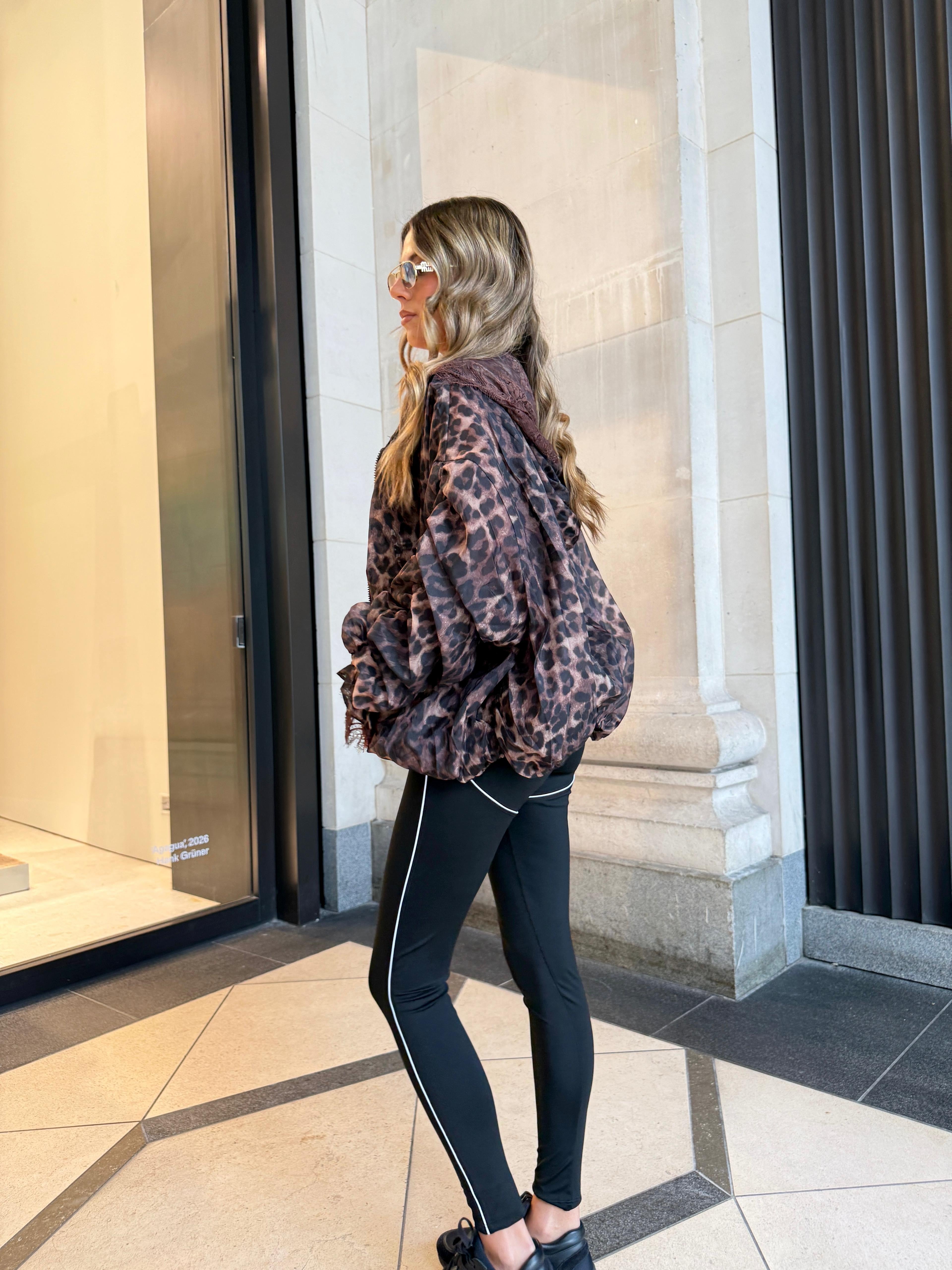 Leopard zip up jacket