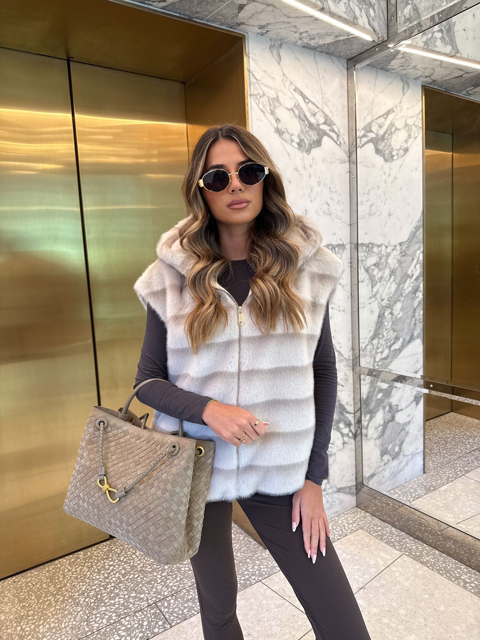 Luxury faux fur gilet - cream