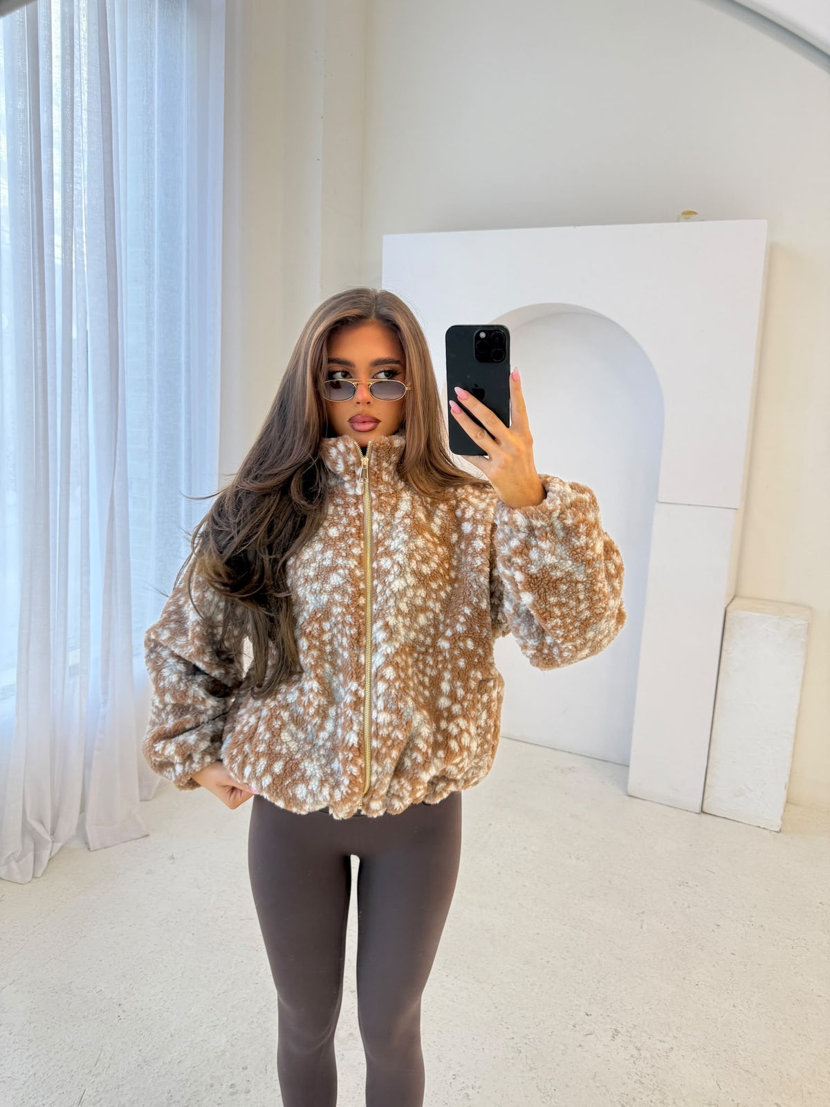 Bambi gold zip fleece - beige