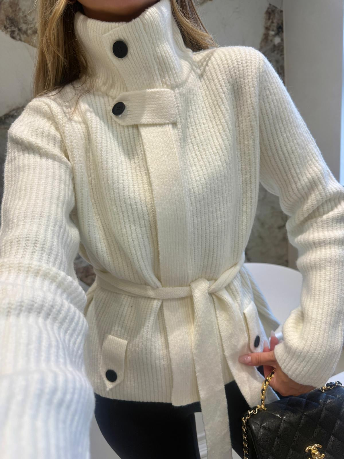 Chunky knit cardigan - cream