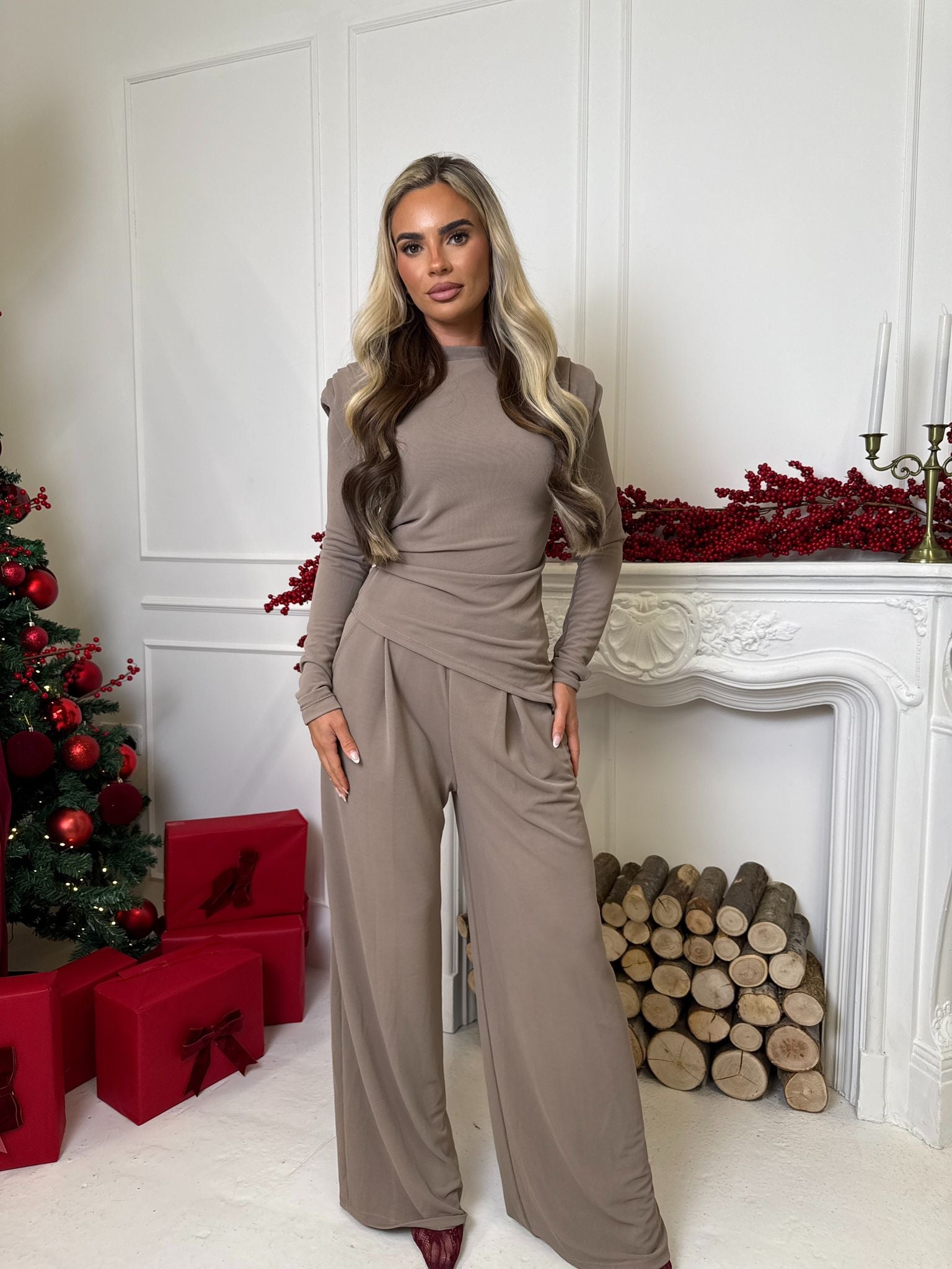 Palma long sleeve co-ord- Mocha