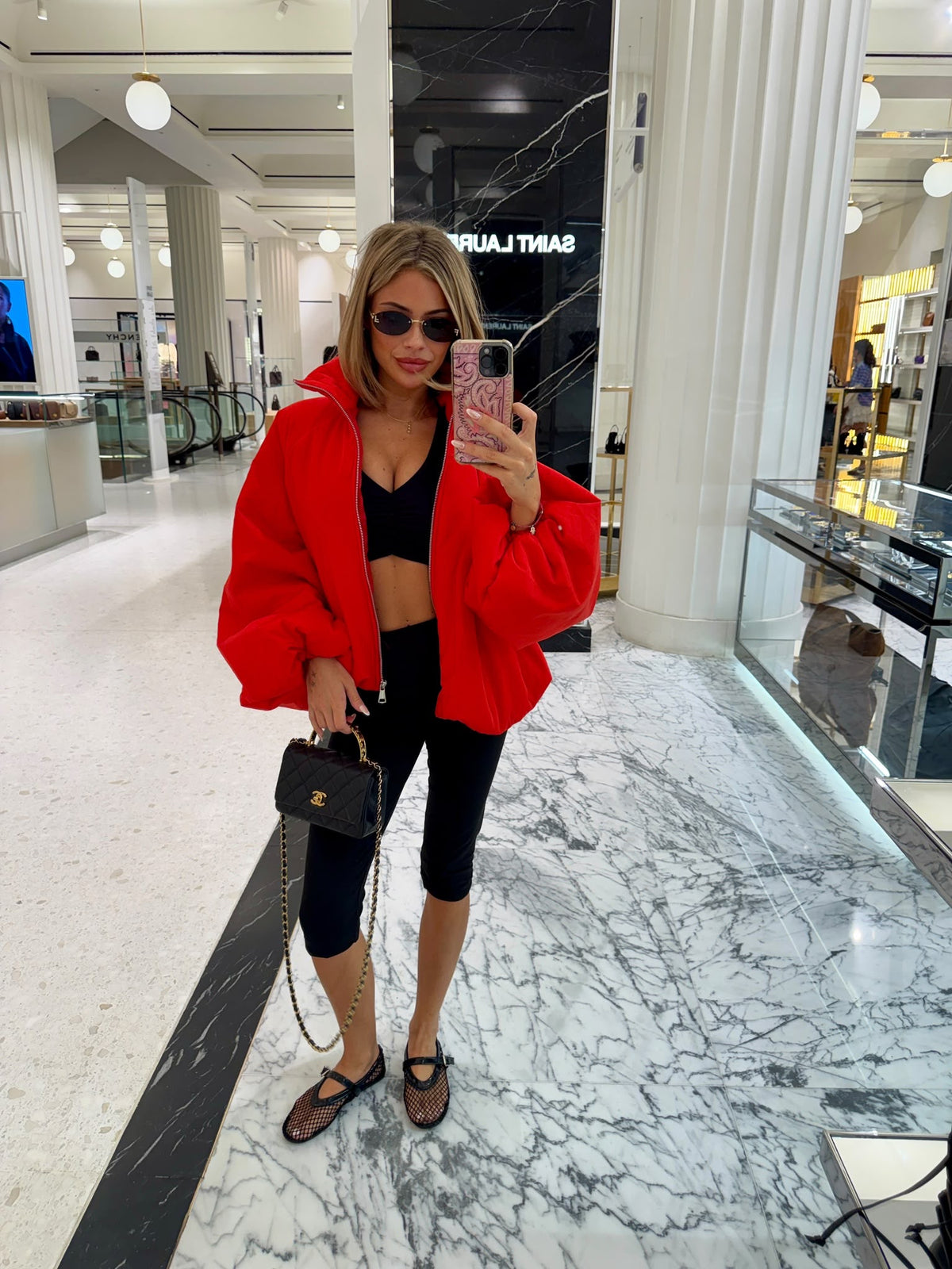 Bronte Puff Jacket - red