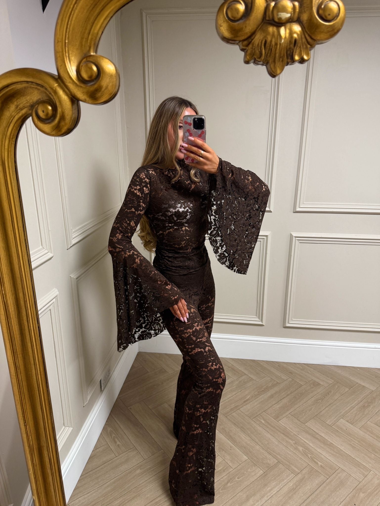 Lace Co-ord - brown