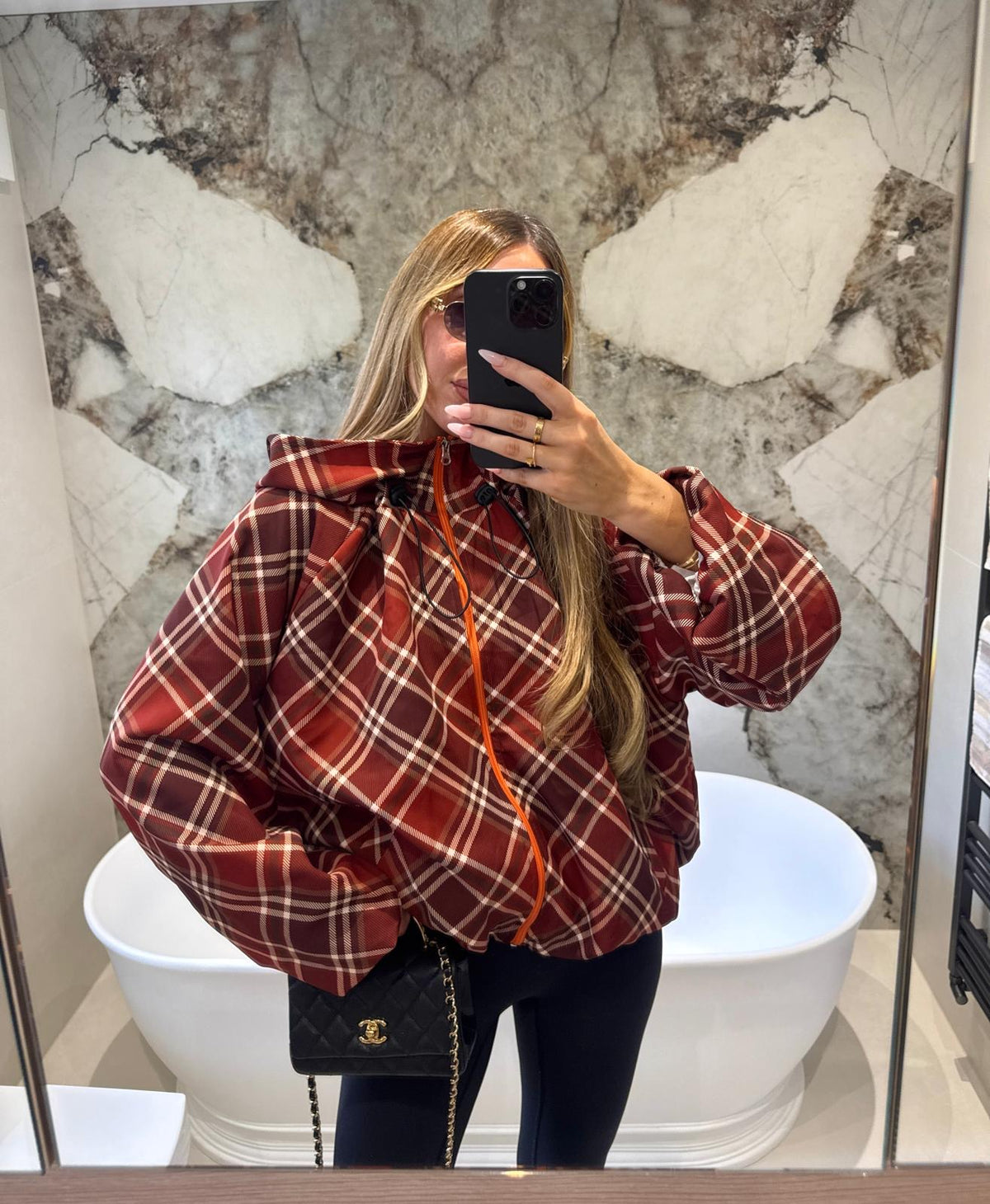 Check jacket - red