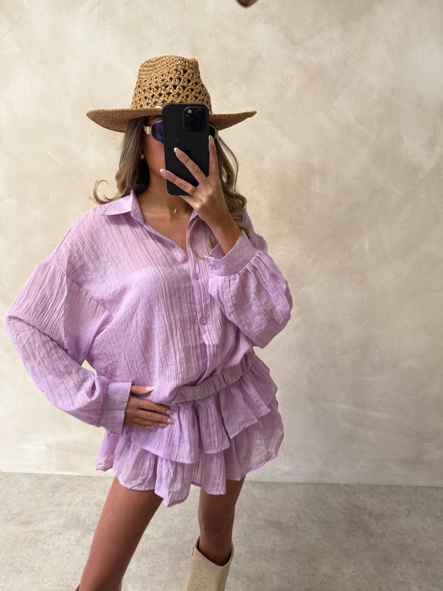 Freya two piece skort set - purple