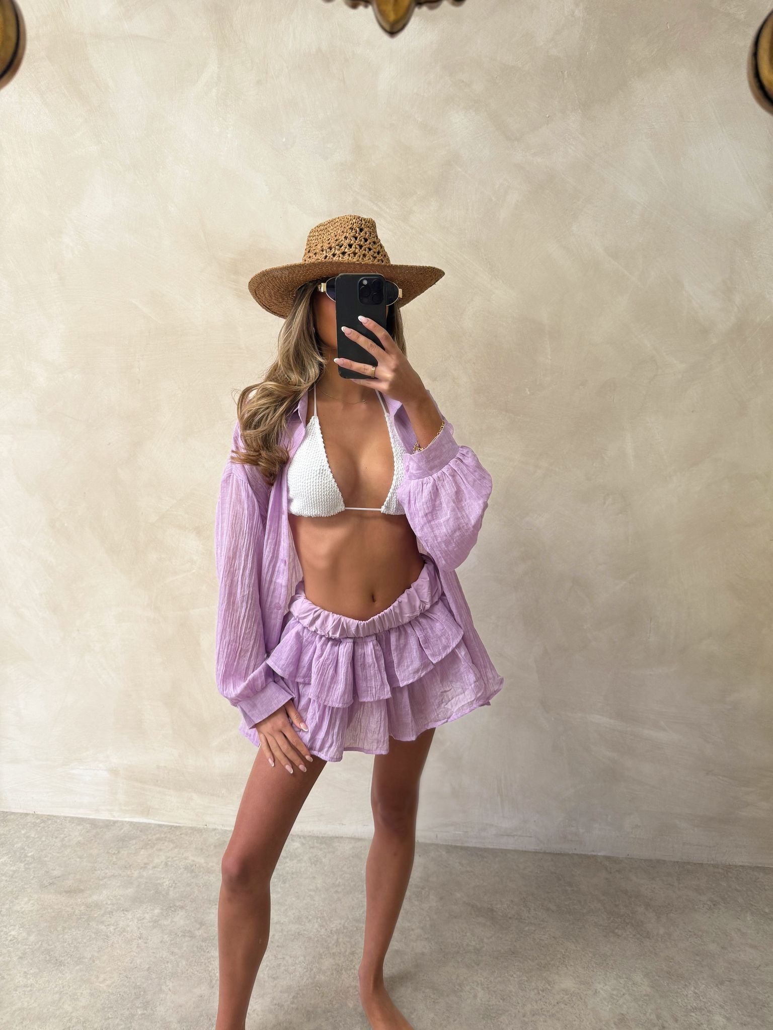 Freya two piece skort set - purple