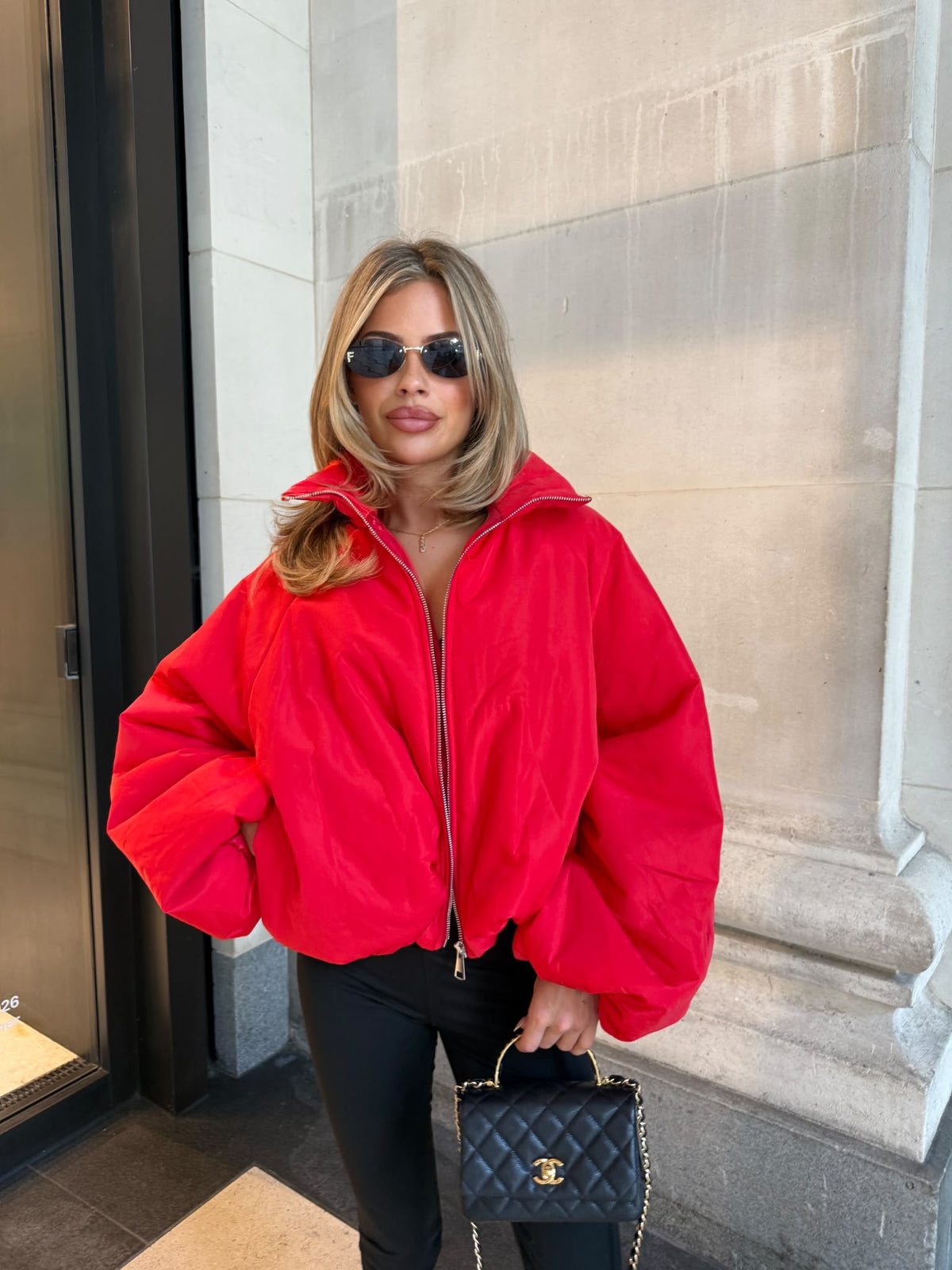 Bronte Puff Jacket - red