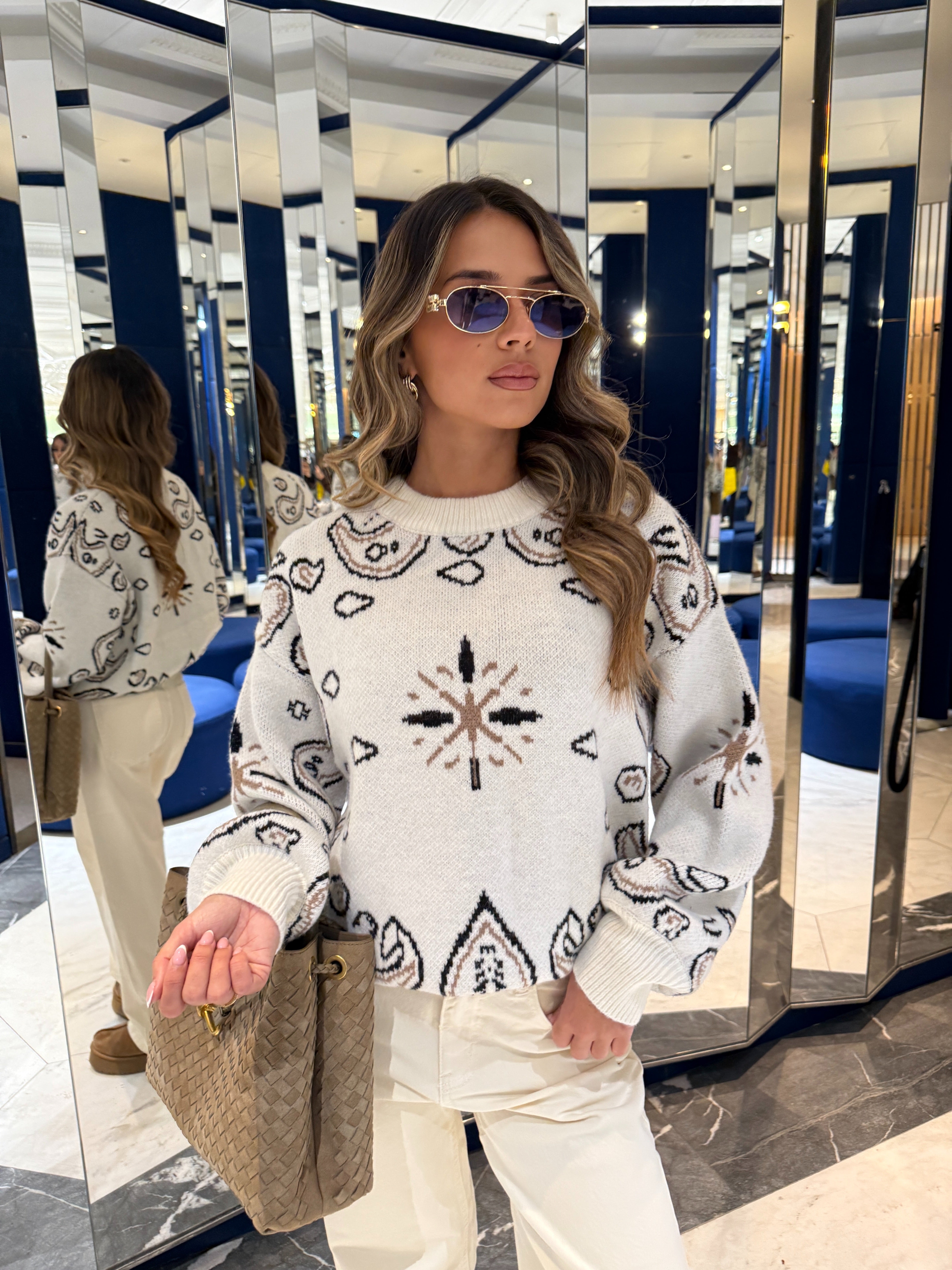 Bandana jumper - cream