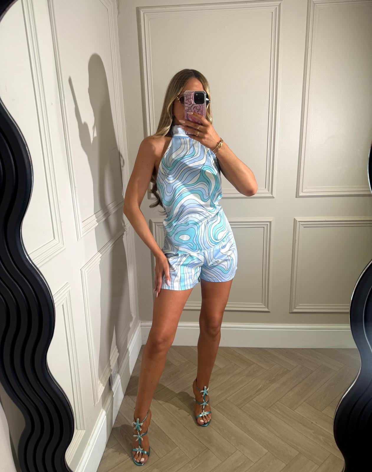 Cece print co-ord - blue