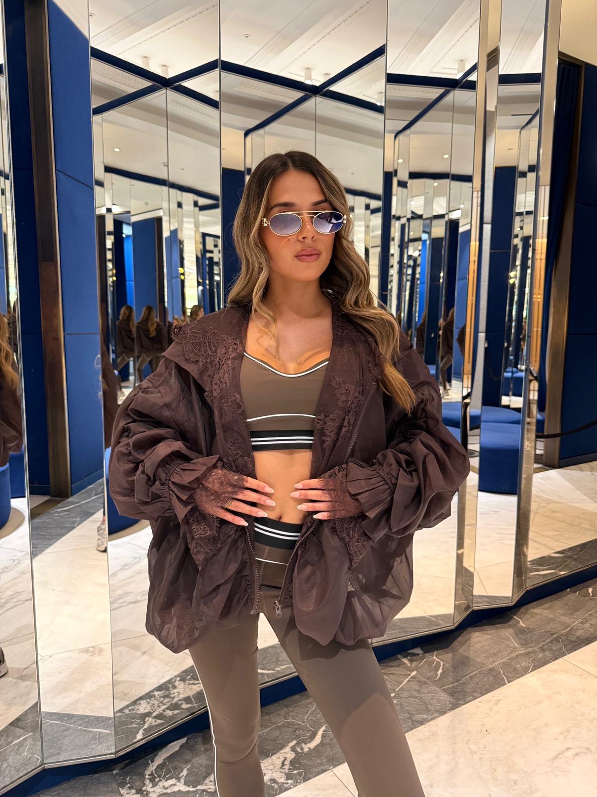 zip up jacket - brown