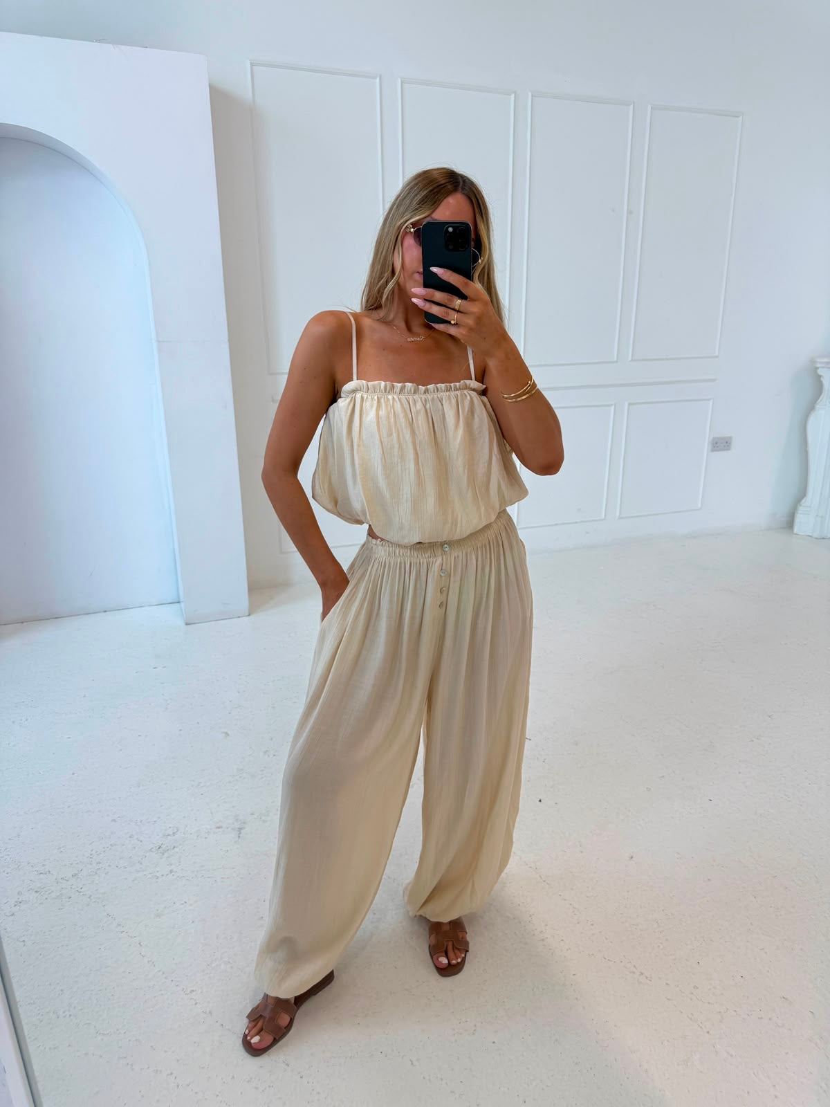 Harem trouser co-ord - beige