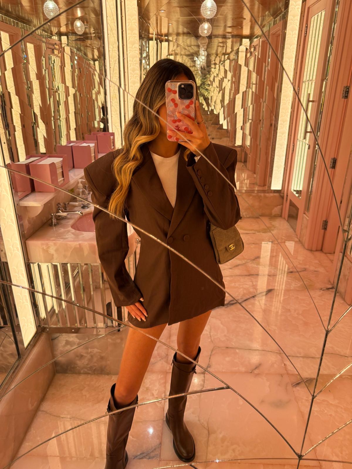 Oversized blazer - chocolate