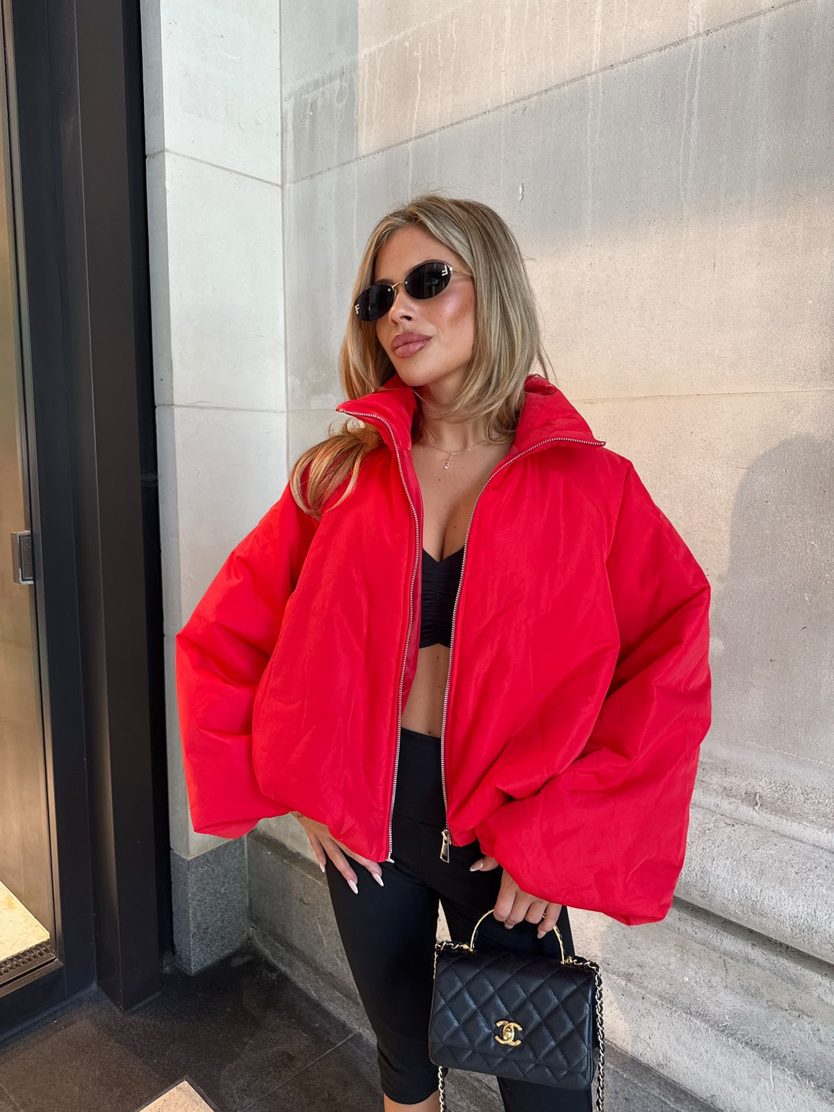 Bronte Puff Jacket - red