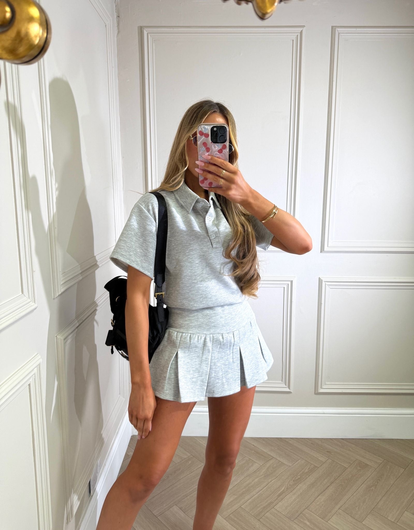 Polo skirt set - grey