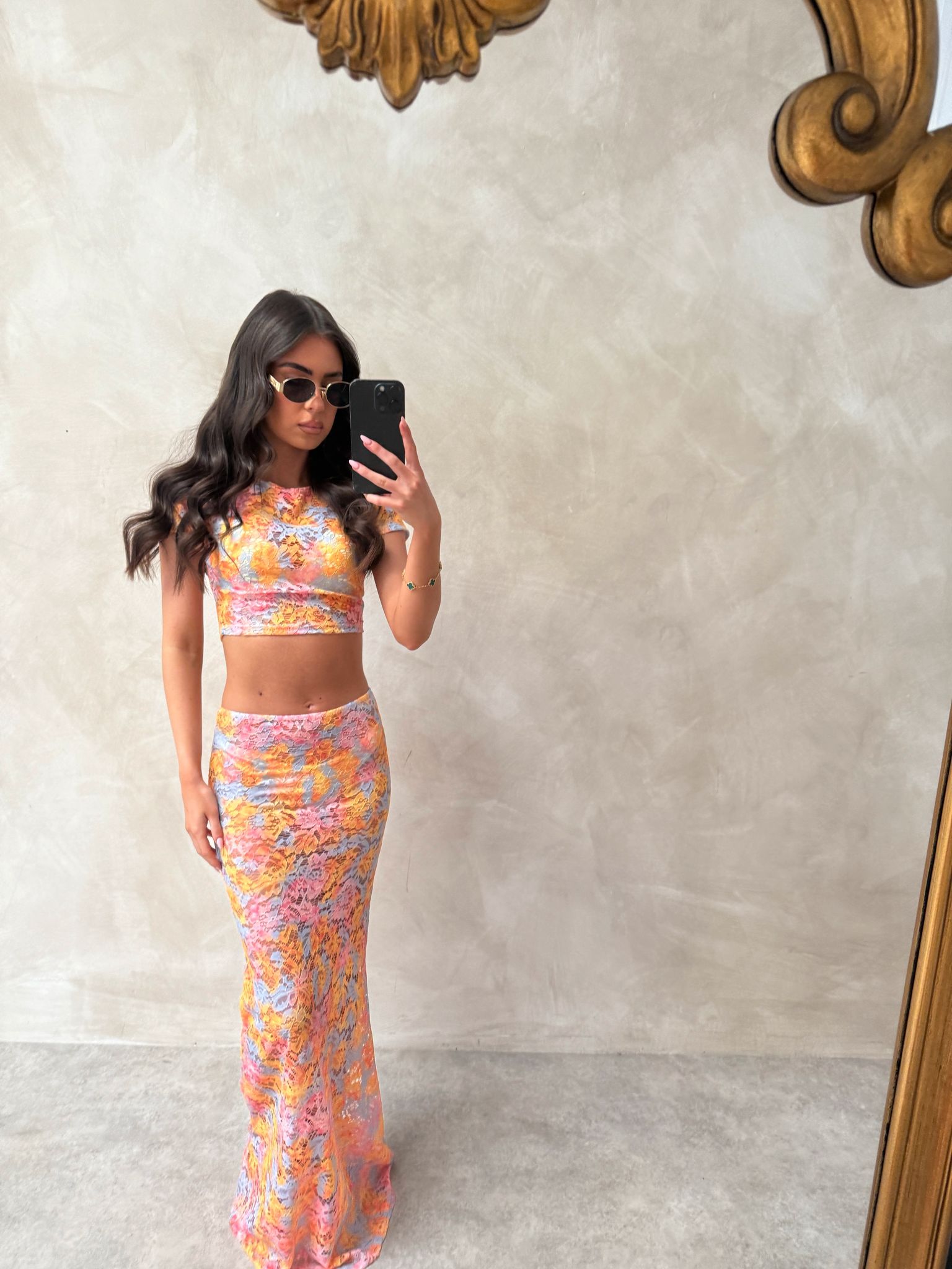 Lace Maxi set - yellow