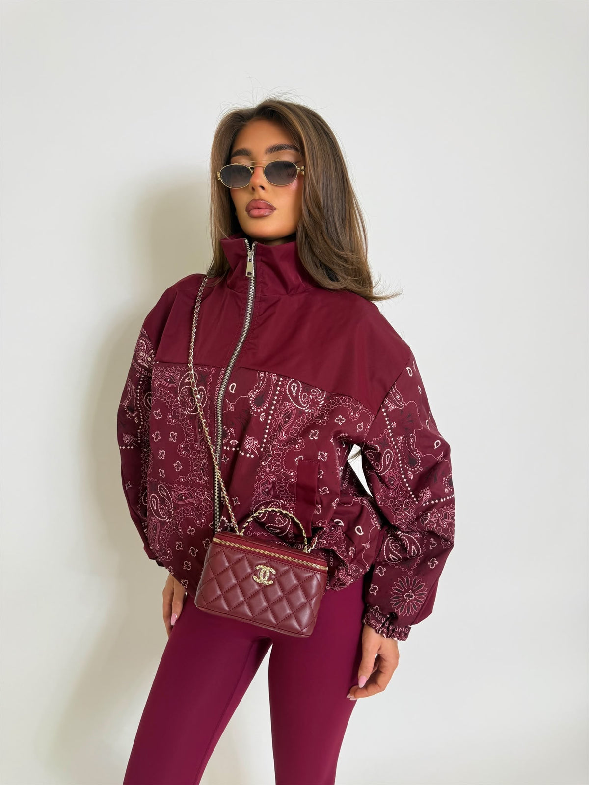 Windbreaker Bandana Print - wine