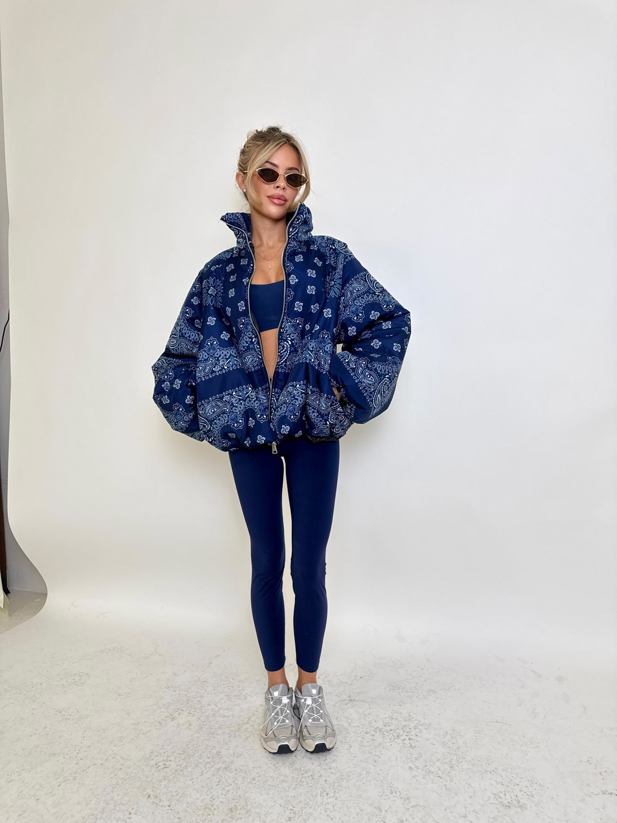 Bandana puffa jacket - navy