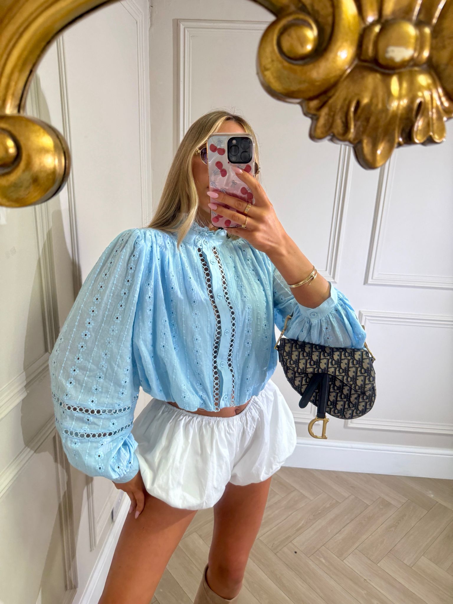 Embroidery shirt - blue