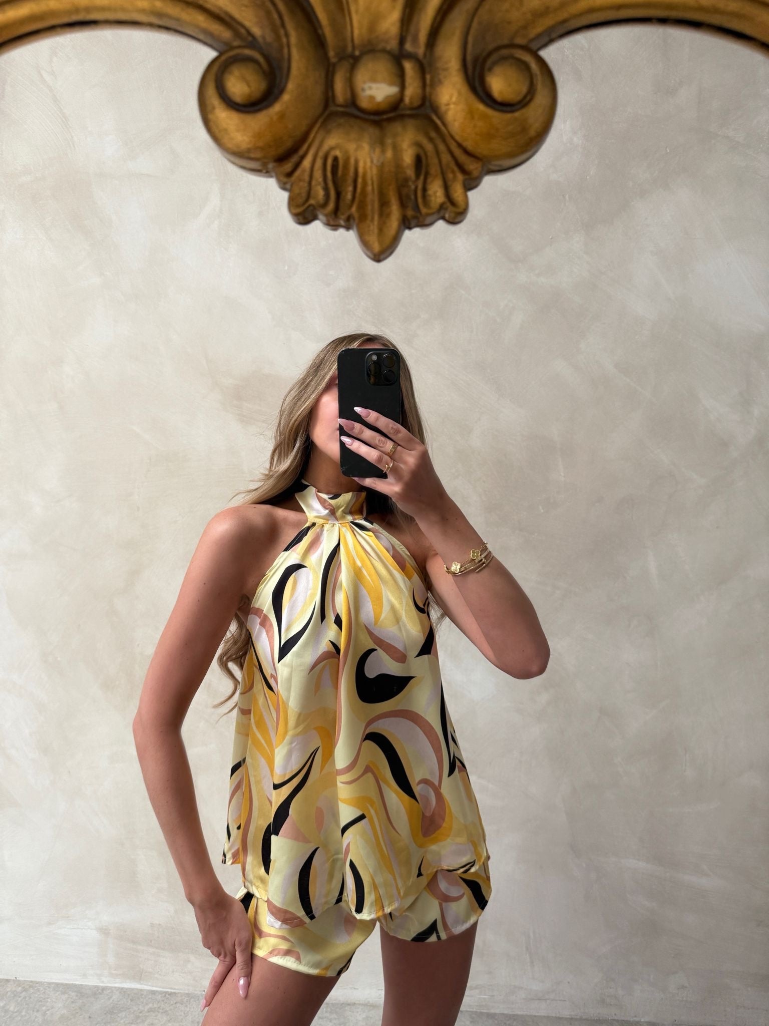 Pooch Silk Co-Ord - Yellow