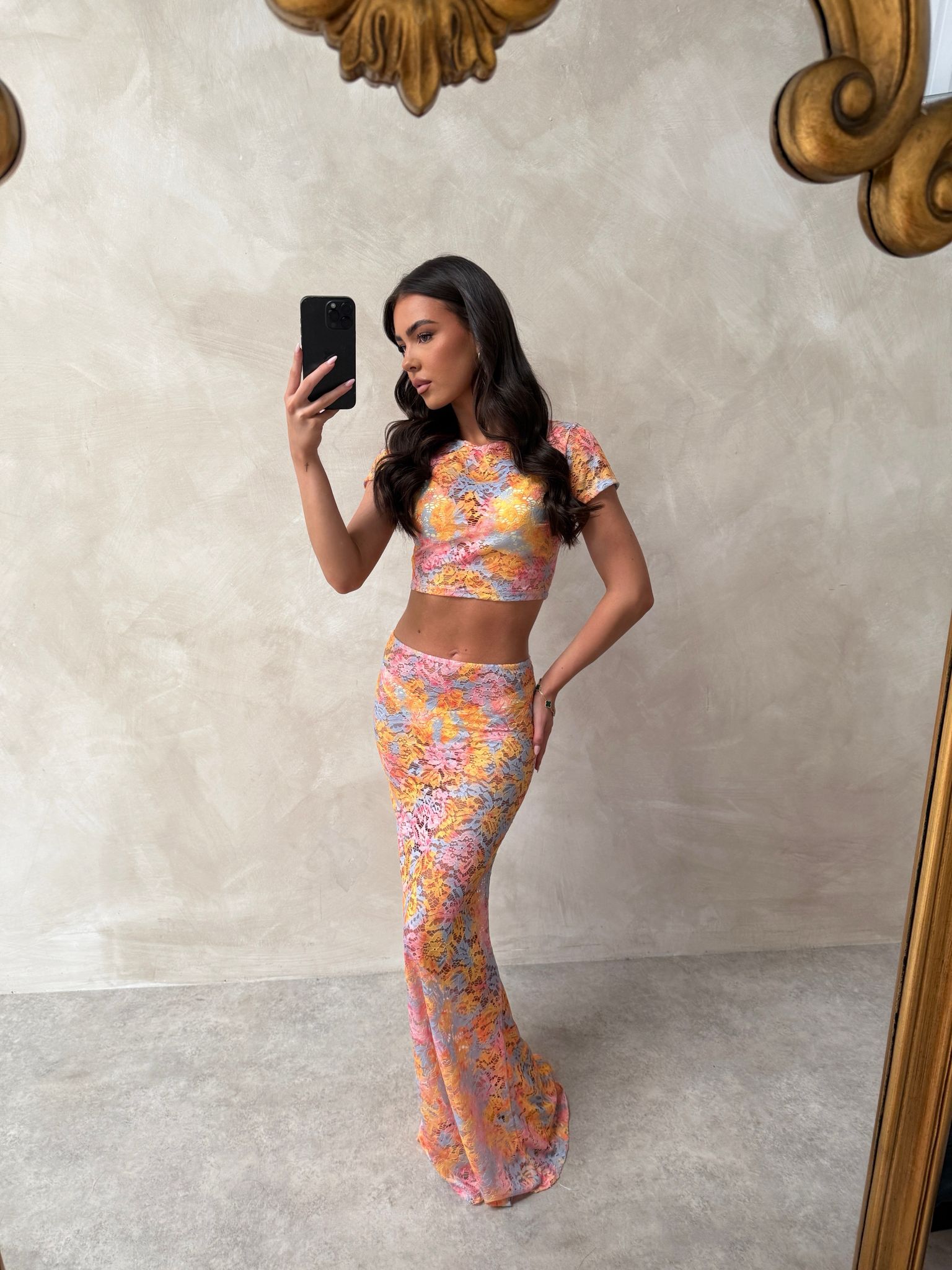 Lace Maxi set - yellow