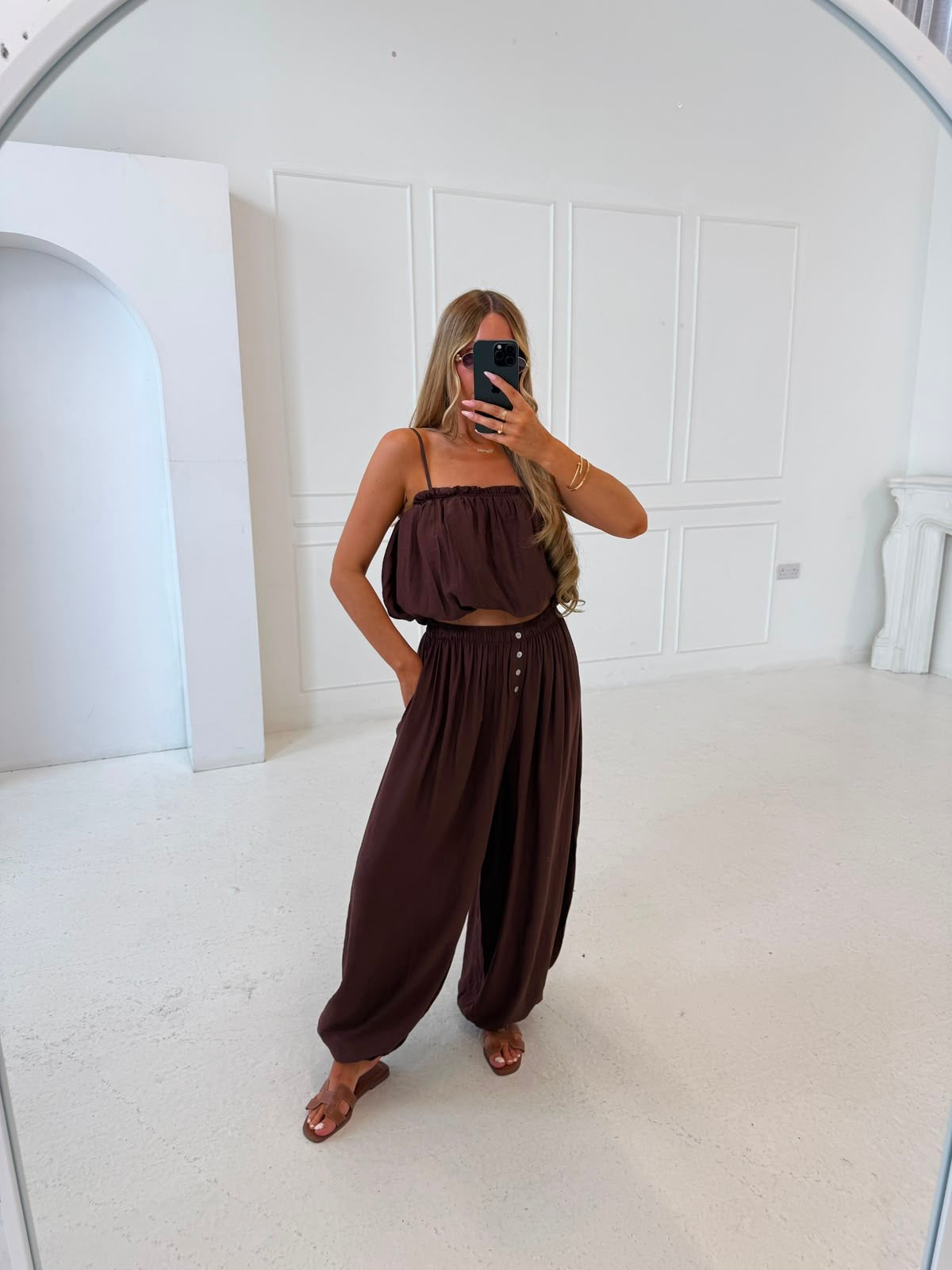 Harem trouser co-ord - brown