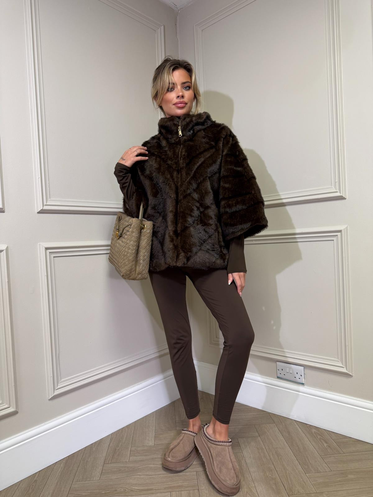 Sofia Luxury Fur Jacket - brown