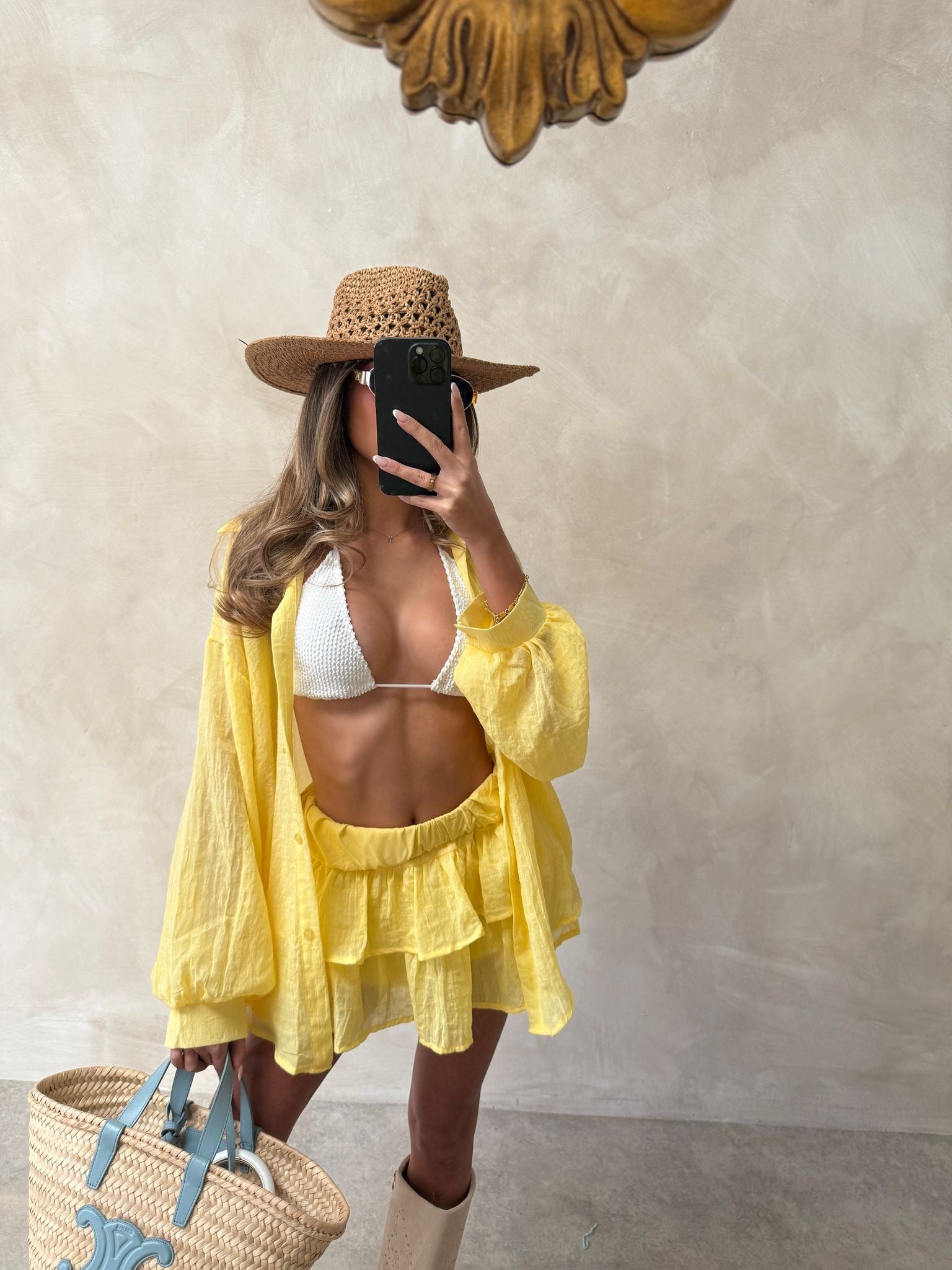 Freya two piece skort set - yellow