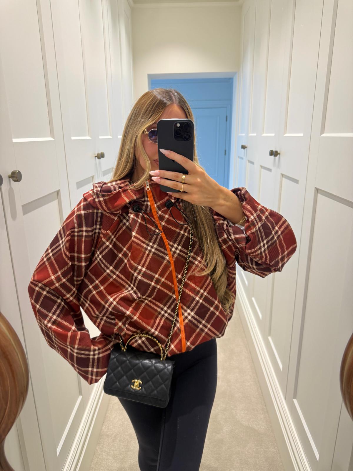 Check jacket - red