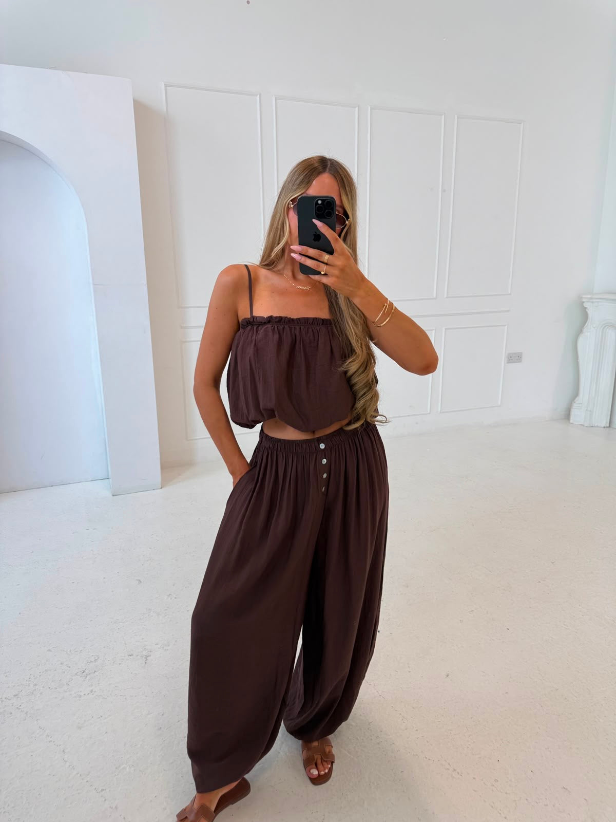 Harem trouser co-ord - brown