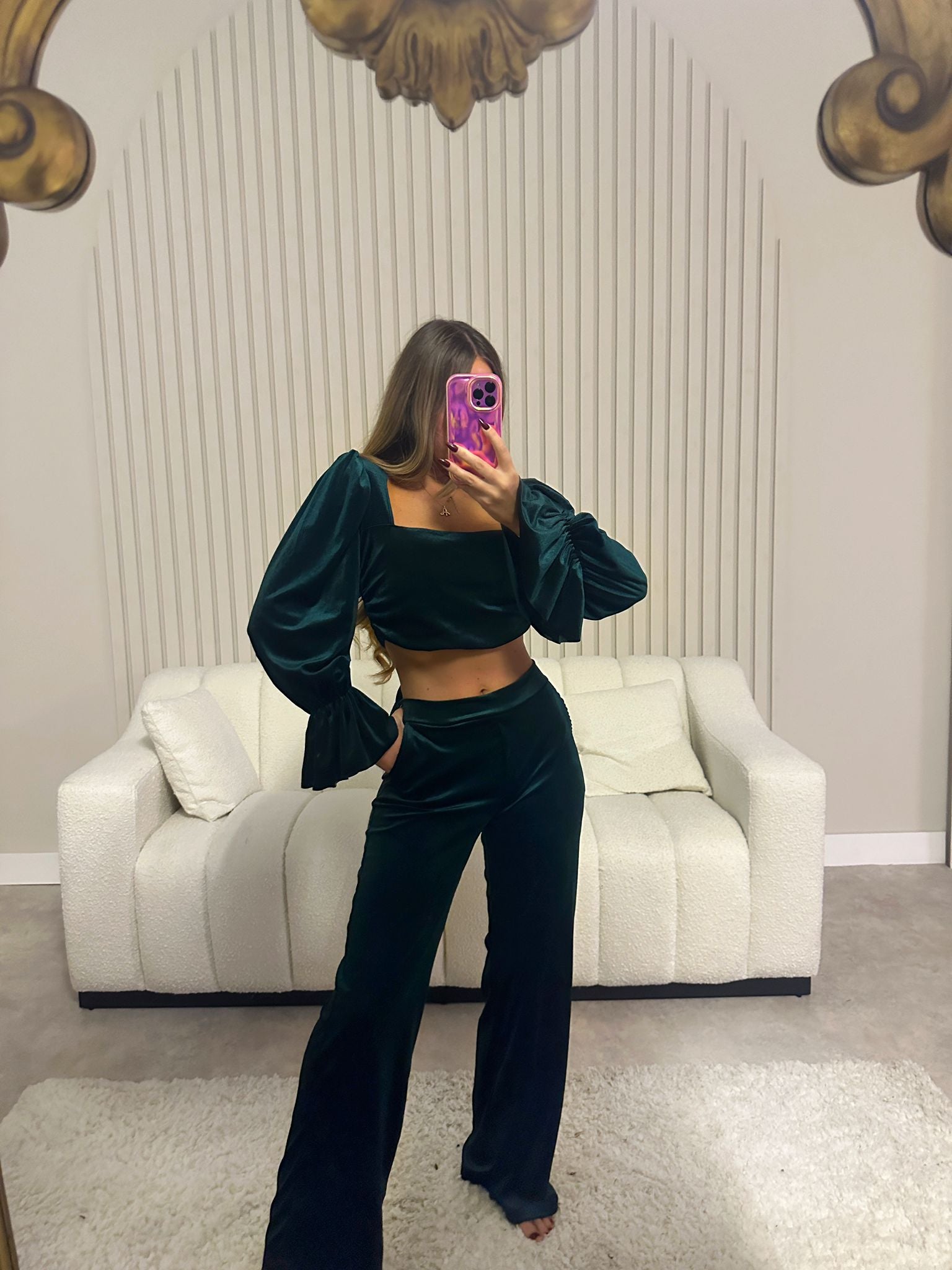 Vivian 2piece set - Green Velvet