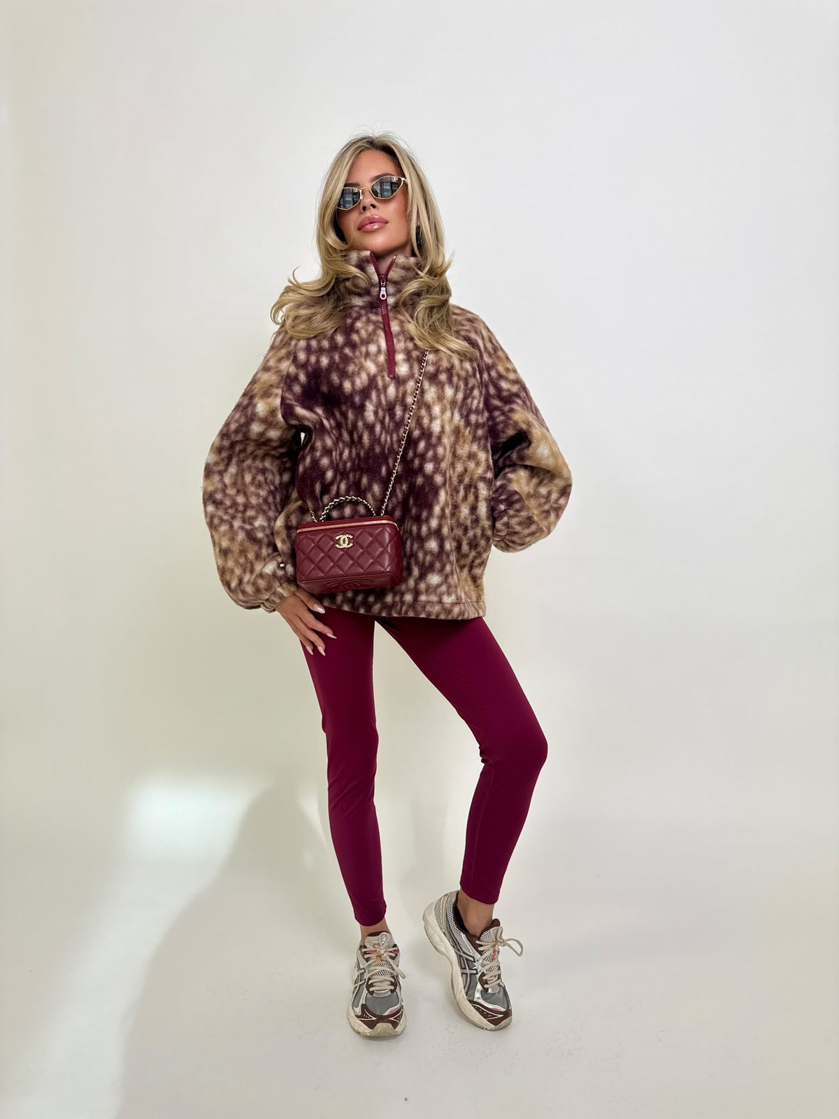 Deer fleece jumper - wine