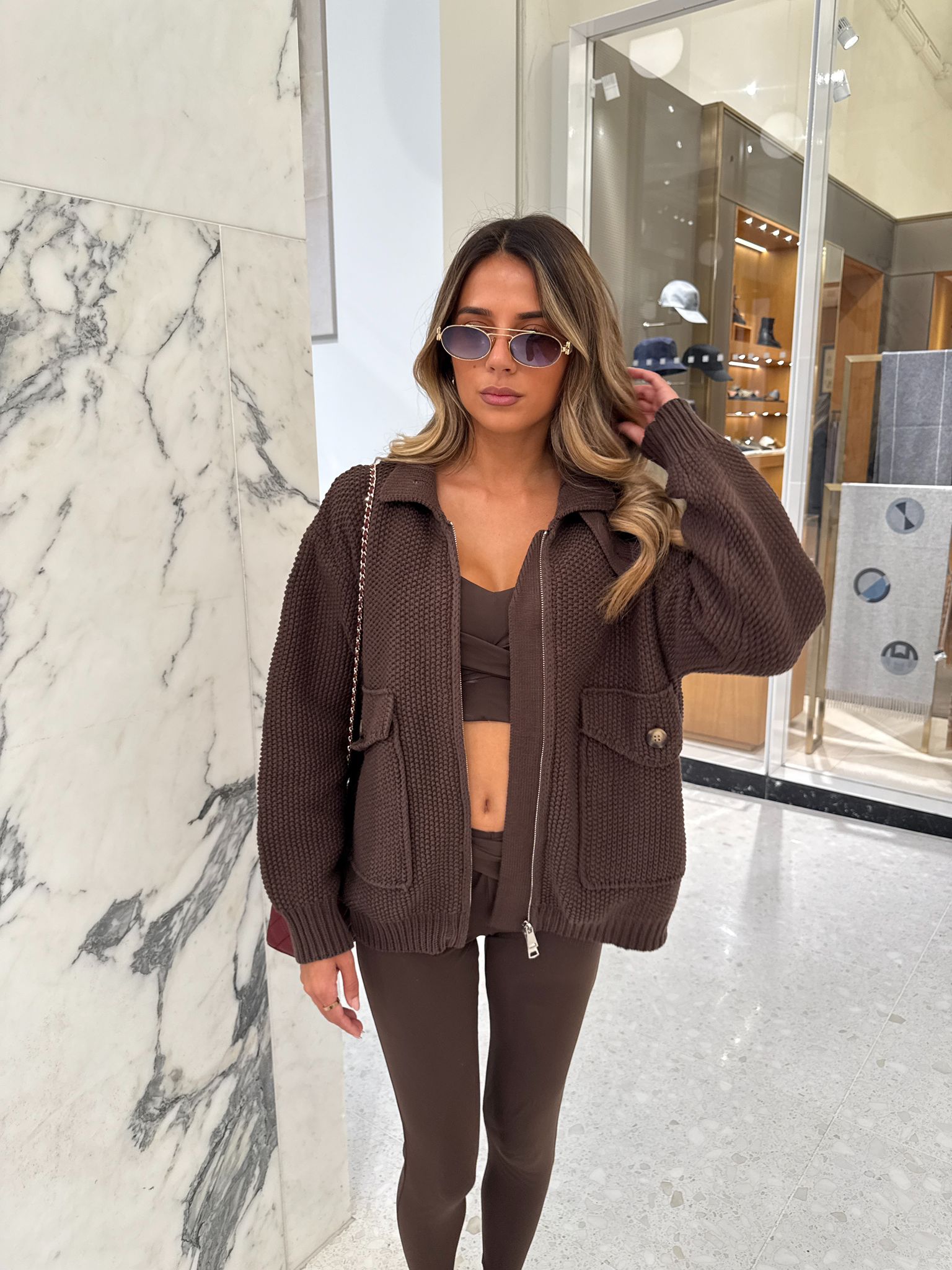 Knit jacket - brown