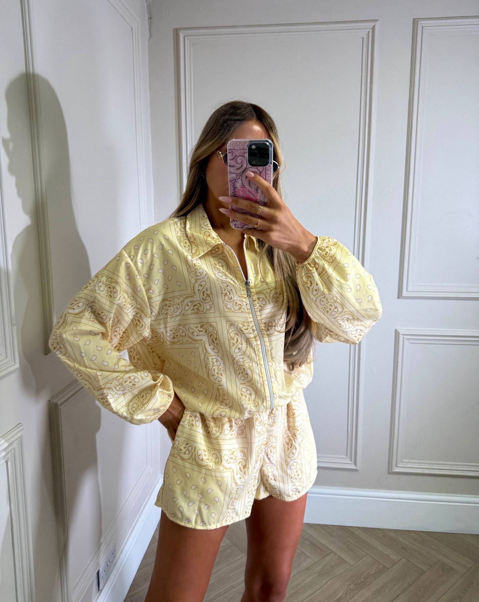Lucia jacket and short co-ord - bandana yellow