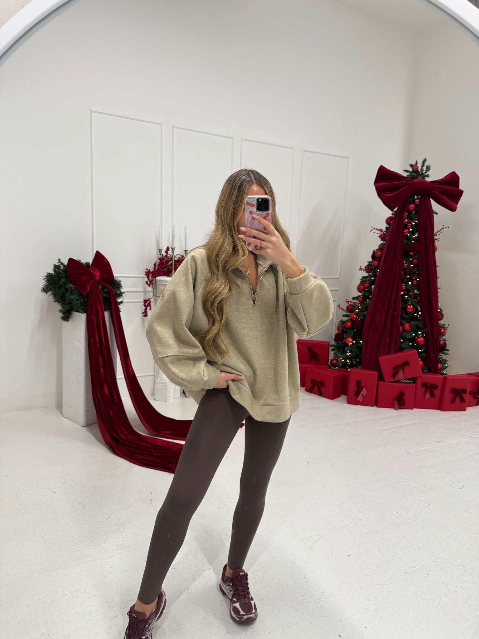 Kady quarter zip jumper - beige