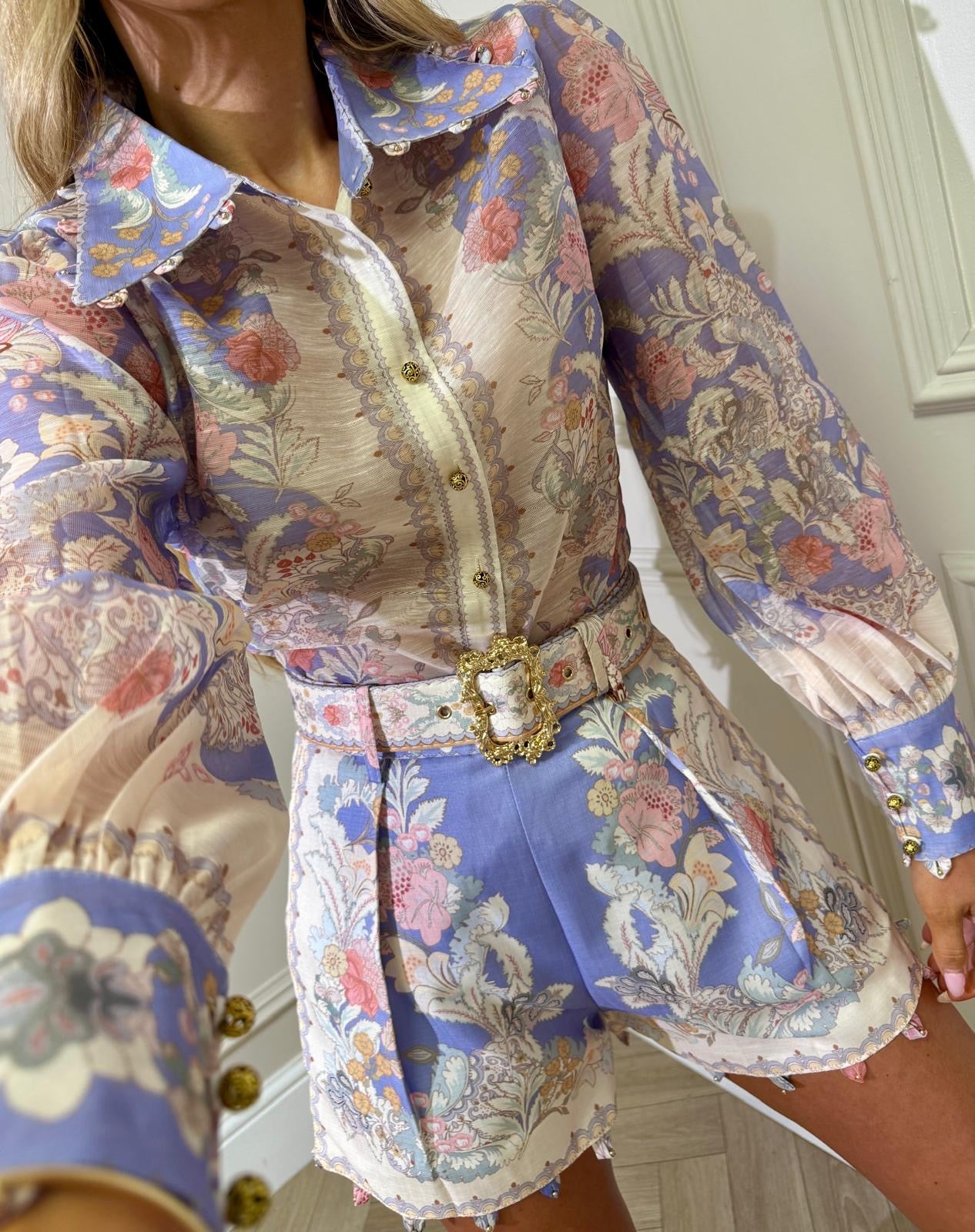 Floral collar co-ord - purple