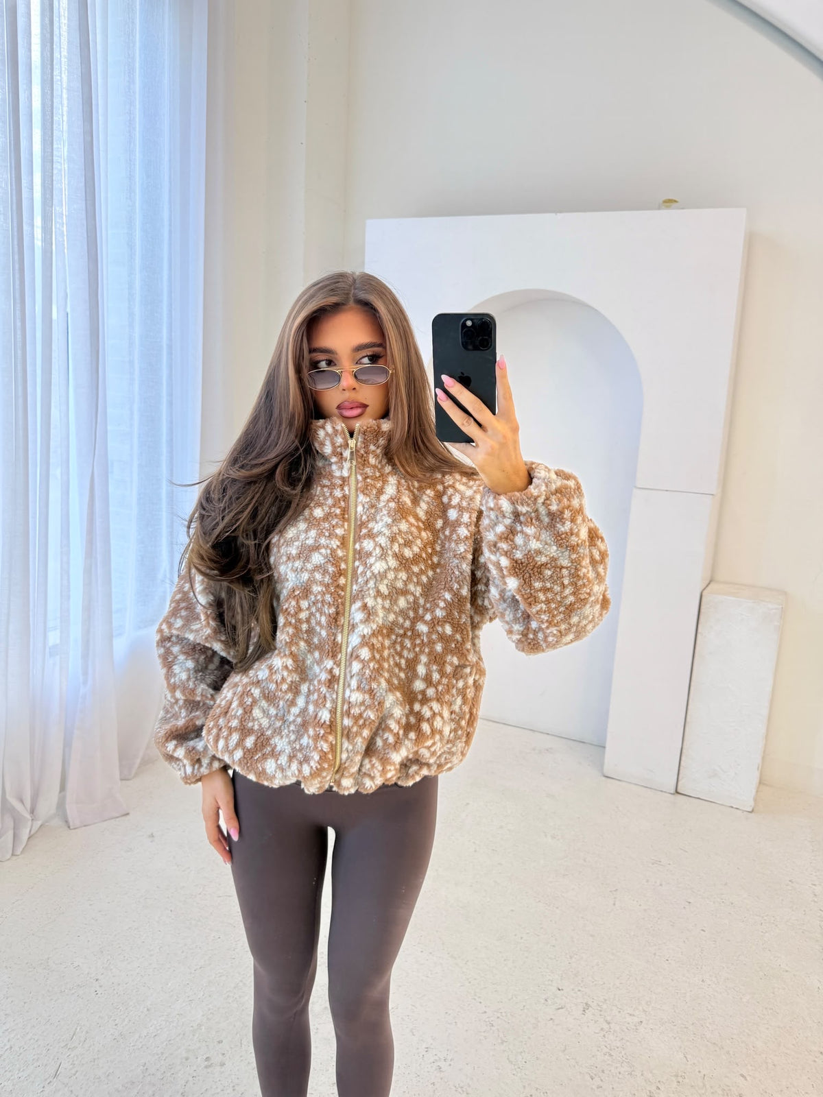 Bambi gold zip fleece - beige