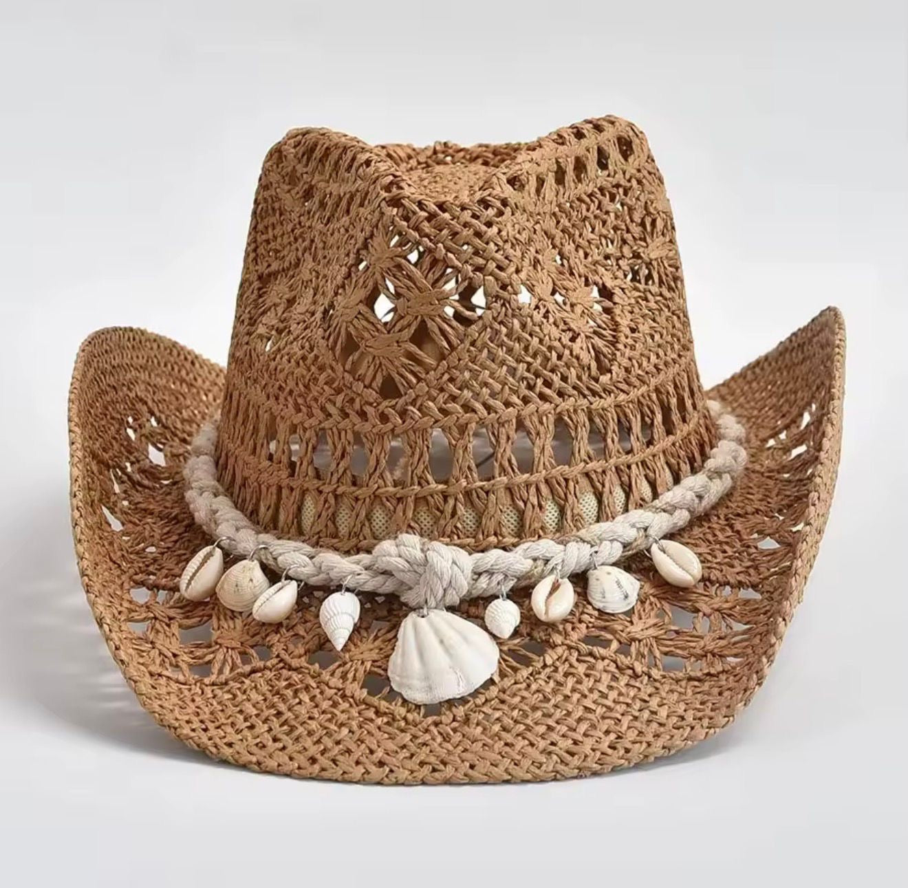 Straw cowboy hat - beige