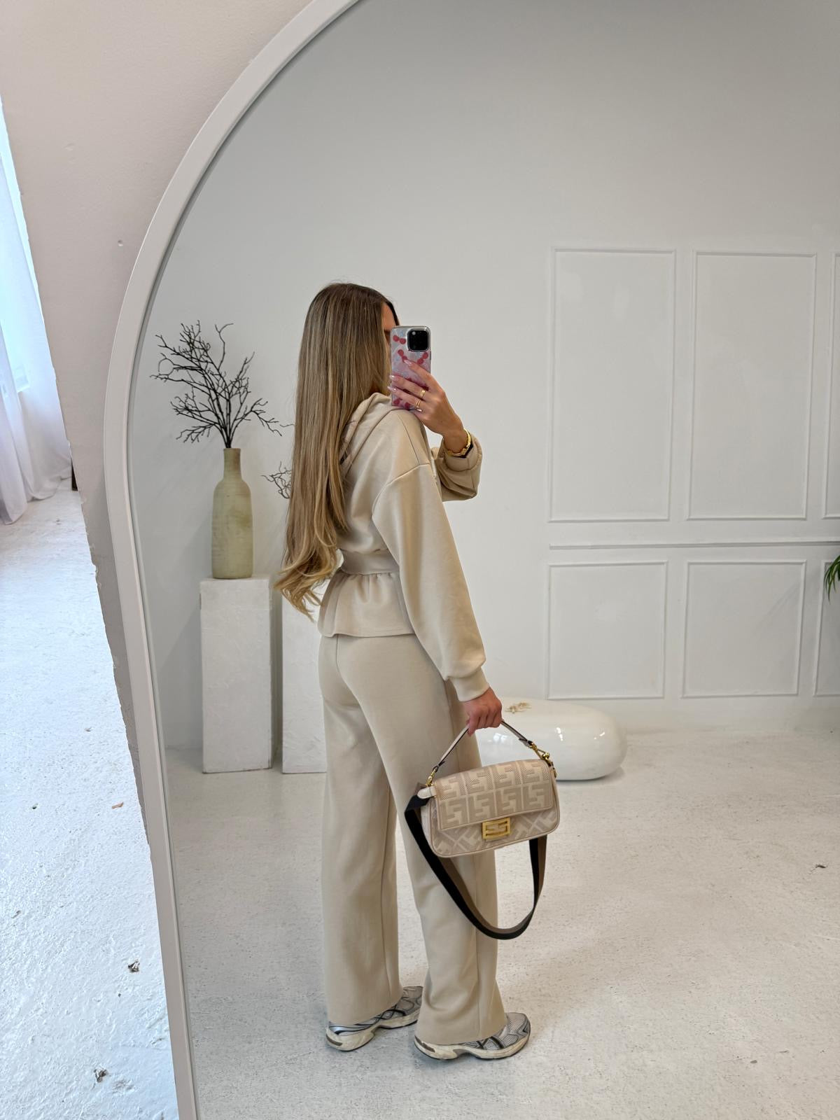 Peplum tracksuit - beige