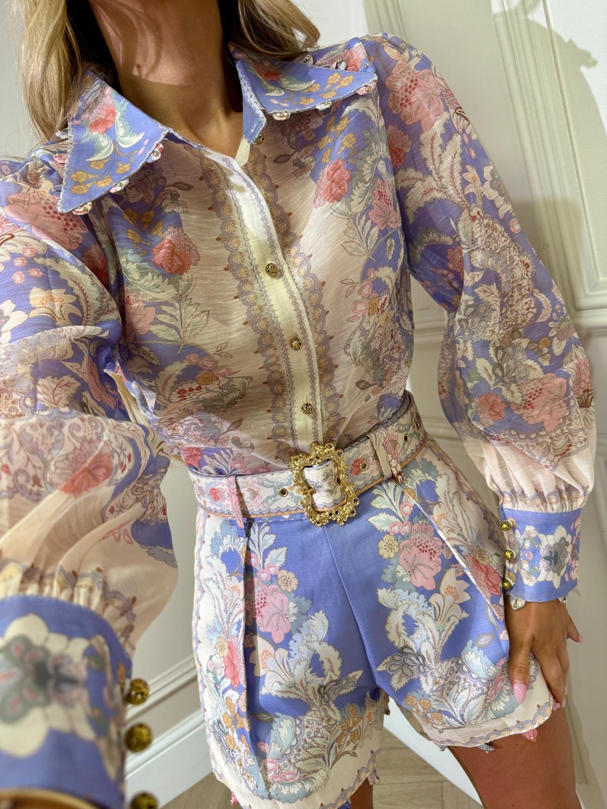 Floral collar co-ord - purple